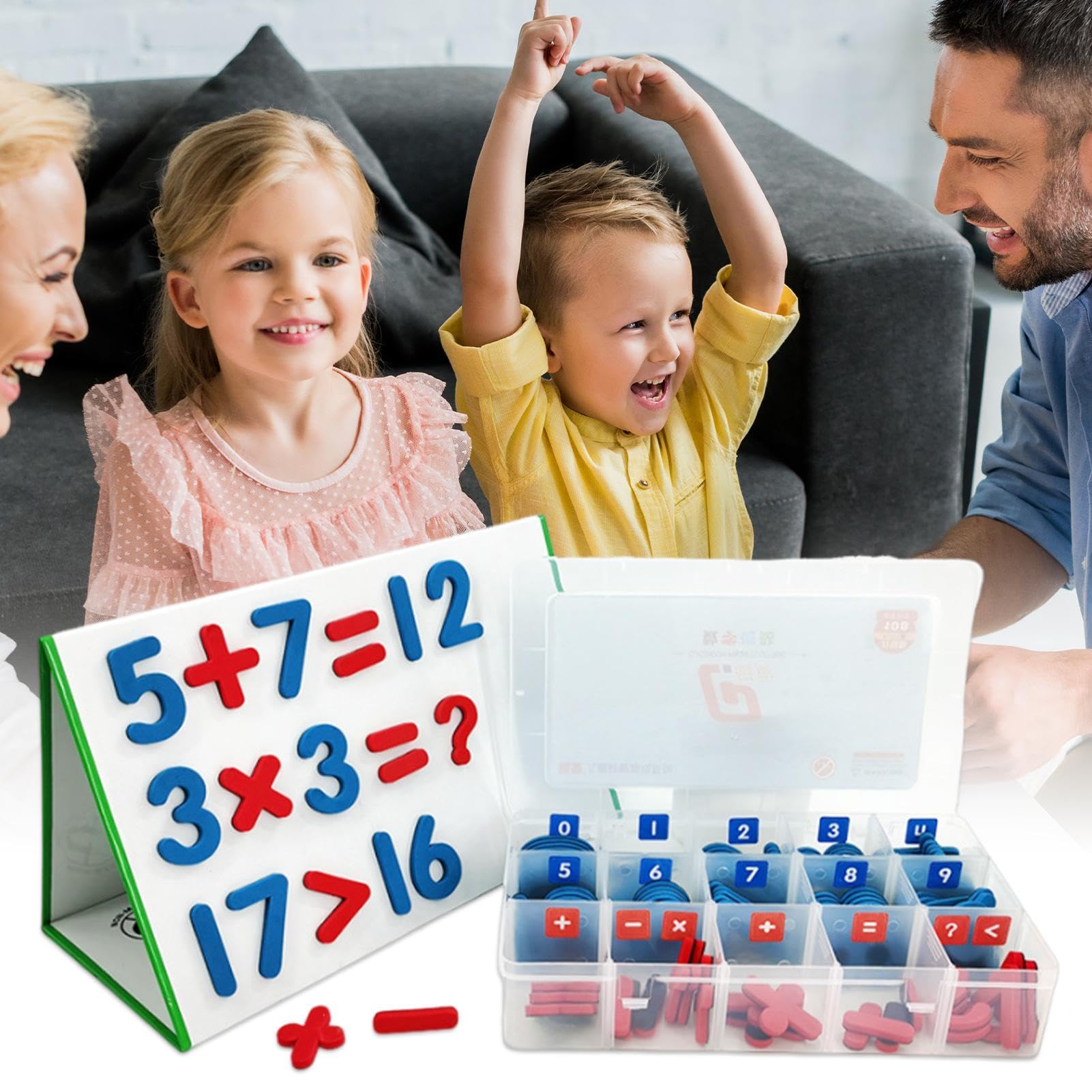 Magnetische Zahlen - doppelseitige magnetische Zahlen mit Transportbox