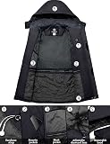 GEMYSE Men's Ski Snow Jacket Warm Winter Waterproof Coat Snowboard Rain Jacket Hooded Windproof Windbreaker（Black,Large）