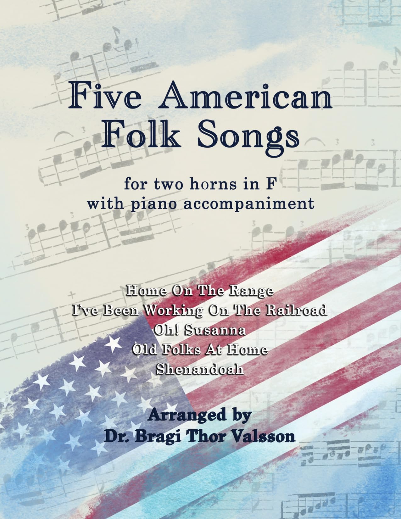 Partition deux cors Five American Folk Songs pour audition et examen