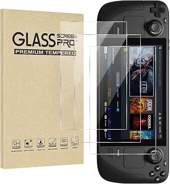 3-Pack Tempered Glass Screen Protector for Steam Deck/Steam Deck OLED,HD Clear, Anti Scratch,Anti-Fingerprint, Shatterproof,Bubble Free, Easy Installation, 9H Hardness, Ultra Thin
