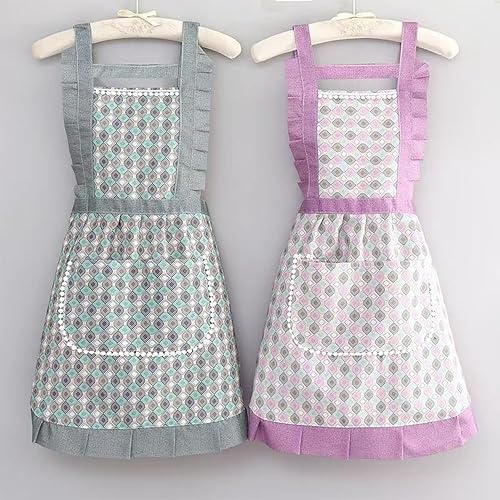 Miniatura 2 de Delantal de moda para mujer, delantales con patrón geométrico, delantales de chef de cocina con bolsillos, adecuado para cocina, etc