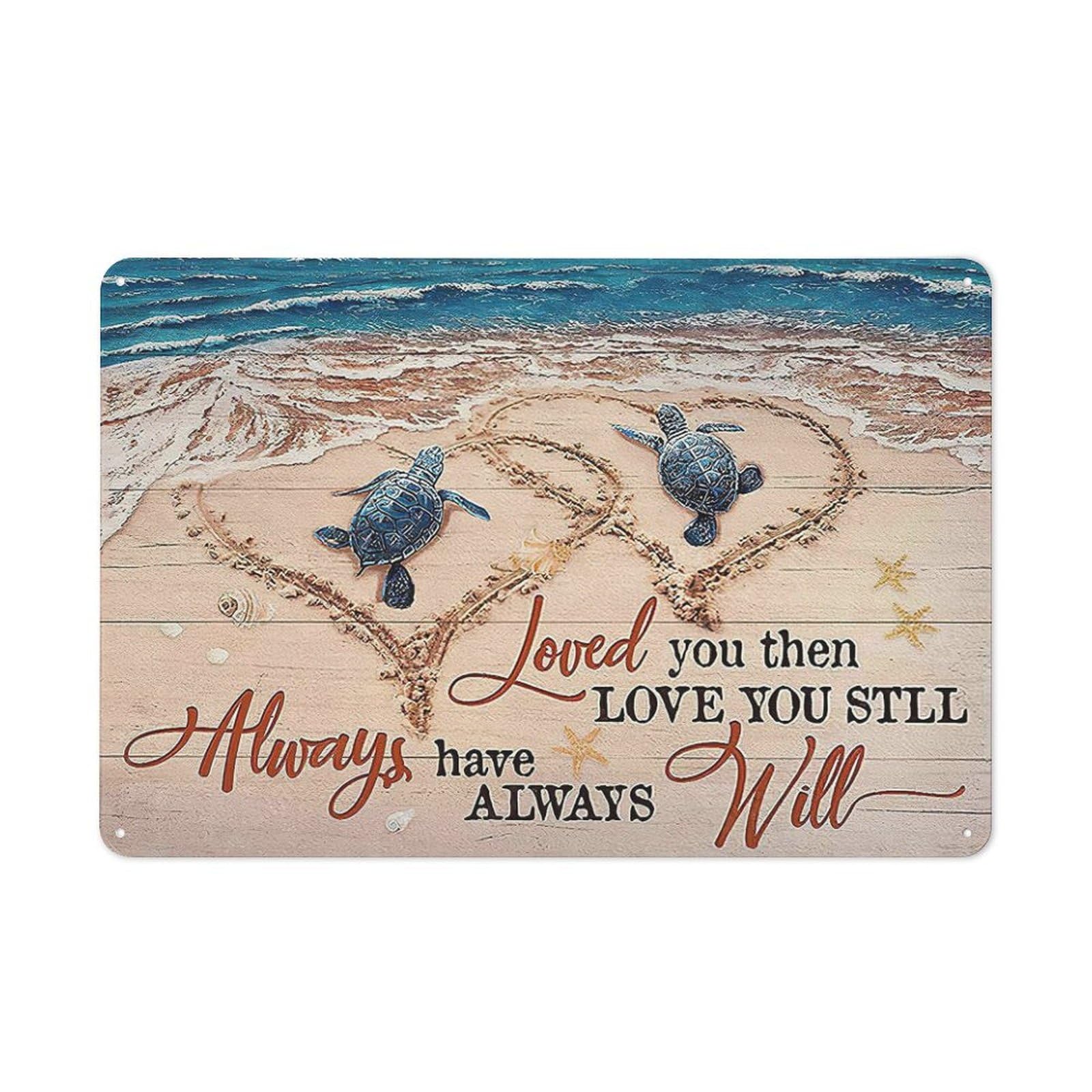 Sitrmgh Sign Vintage Metal Tin Beach Bathroom Wall Decor Beach Turtle Bathroom For Wall Country Coastal Sea Turtle Novelty Metal For Home Kitchen Parlor Wall Decor 8X12 Inch