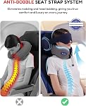 Neck Oreiller pour voyager, Oreil de voyage pour avions avec ergonomie 360° Tête Neck Soutien, Combo avec 3D Masque pour les yeux, pas de tête Bobbing Voyage essentiels pour l'avion, voiture, train, maison-grey