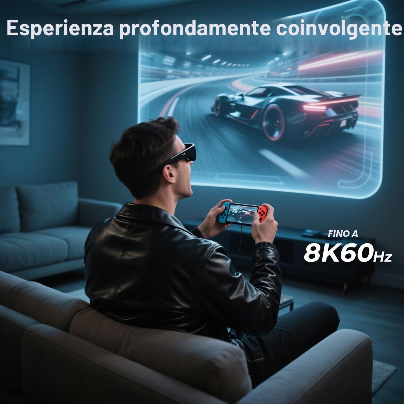 Guermok Adattatore 5-in-1 da Usb-C a occhiali AR, ricarica rapida 100W PD, video 8K@60Hz, porte Usb-C - per X-real Air/2 Pro/One, RayNeo Air, Rokid, Switch, Steam, Phone 15/16, Nero