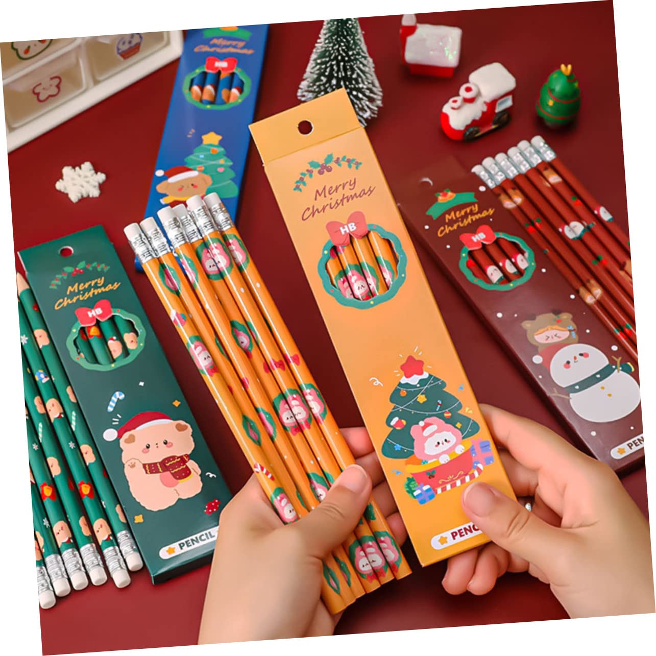 4 Sätze Weihnachts Bleistiftspitzer Elektrischer Schulbleistift Bleistifte Für Weihnachten Gelmarker Bleistift Zum Prüfen LED Topper Bleistifte Für Hb Skizzenbleistift Stück * 4