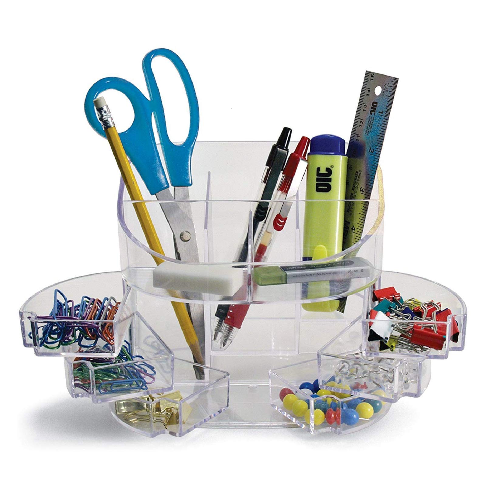 Officemate 2200 Series Executive Double Supply Organizer, Clear (22824)
