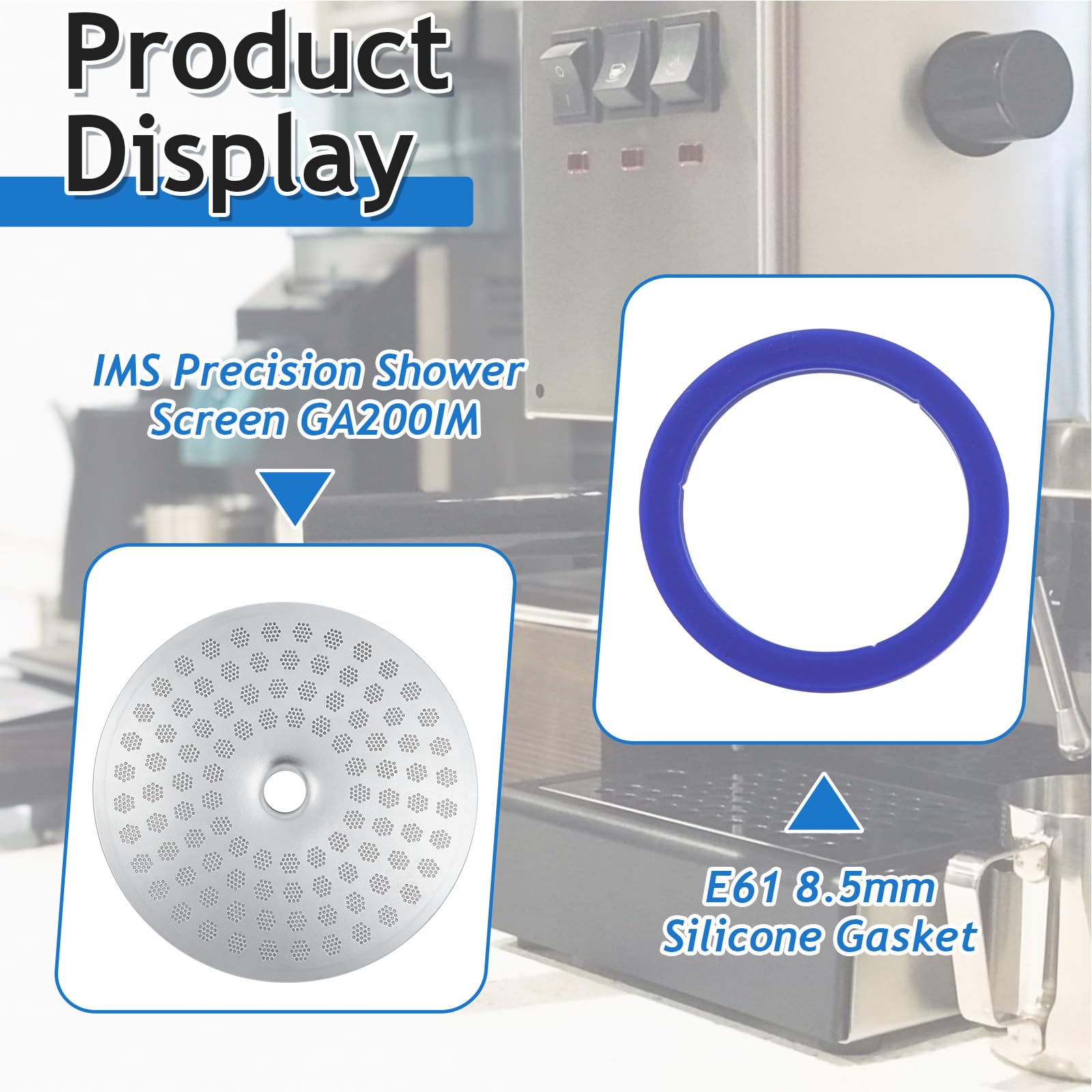 IMS - Mampara de ducha de precisión GA200IM y E61 de 8,5 mm, repuesto de junta de silicona para máquinas Gaggia Classic Espresso