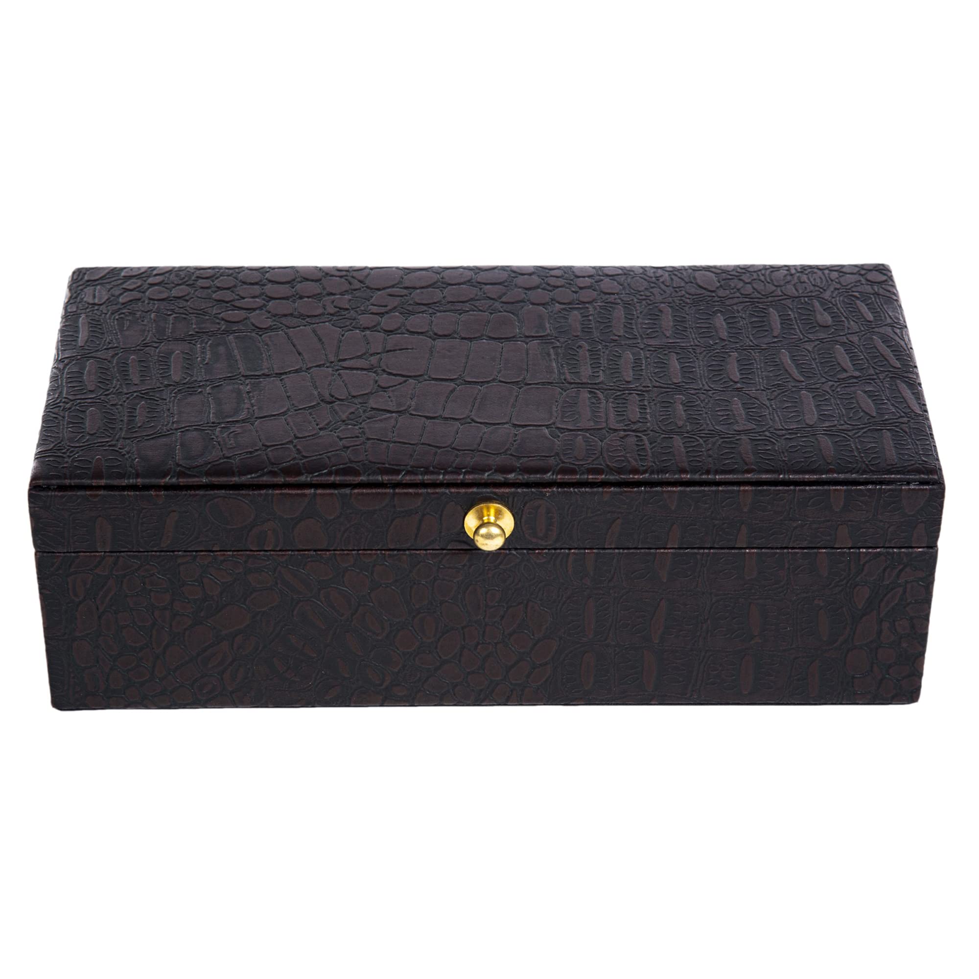 Thylable Vegan Leather 4 Slot Watch Box for Watches - Black & Brown (B093ZYLS5C) Amazon Price History, Amazon Price Tracker