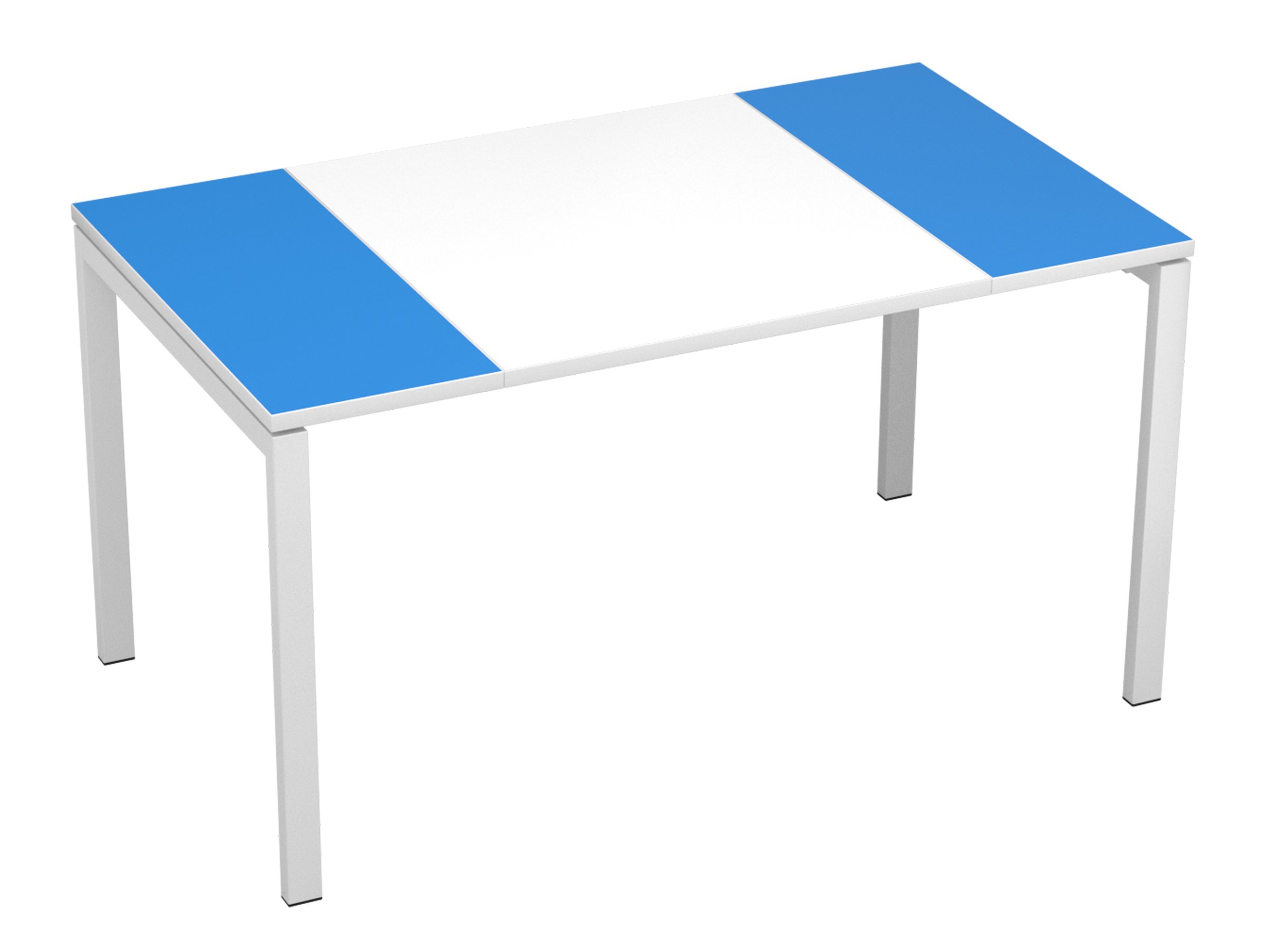 Paperflow EasyDesk Training Table, 55" Long, White/Blue