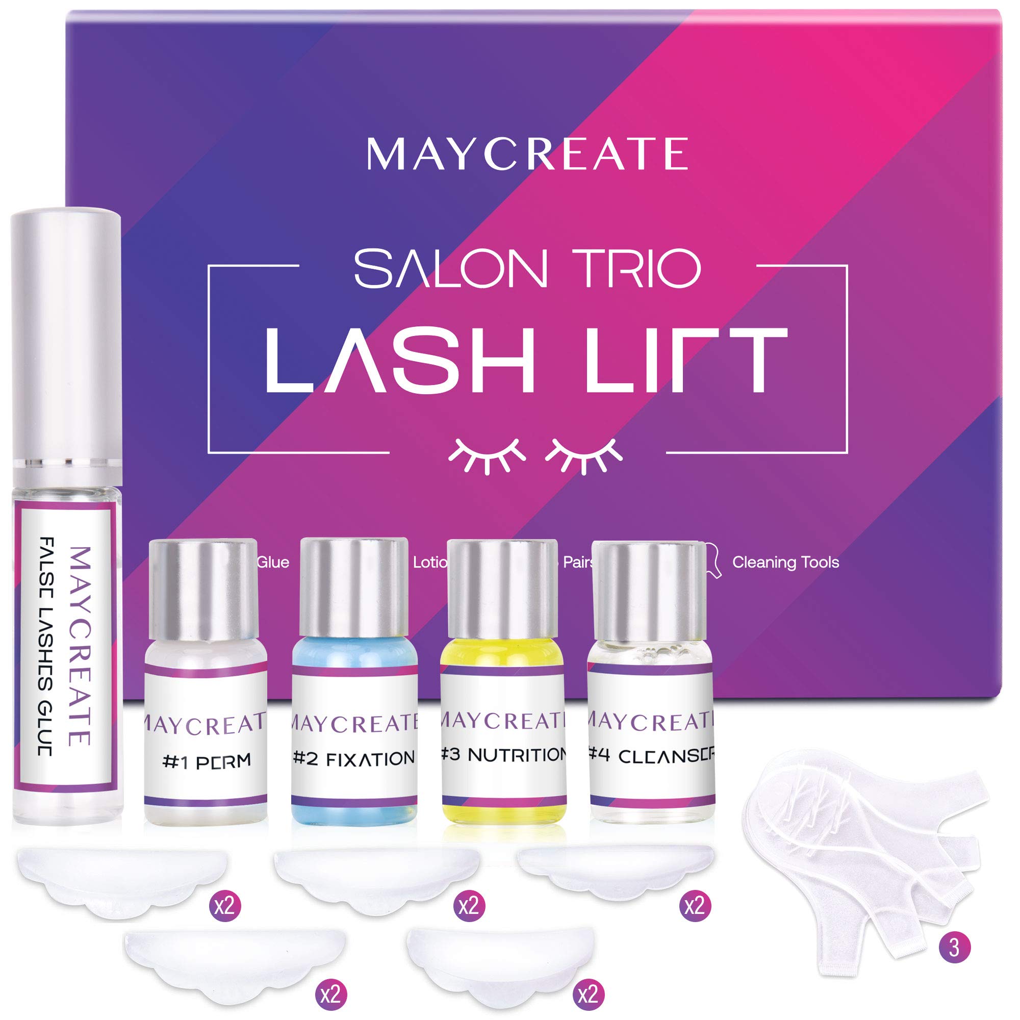 Lash Lift Kit, Eyelash Perm Kit, Professional Eyelash Lash Extensions, Lash Curling, Semi-Permanent Curling Perming Wave Suitable For Salon