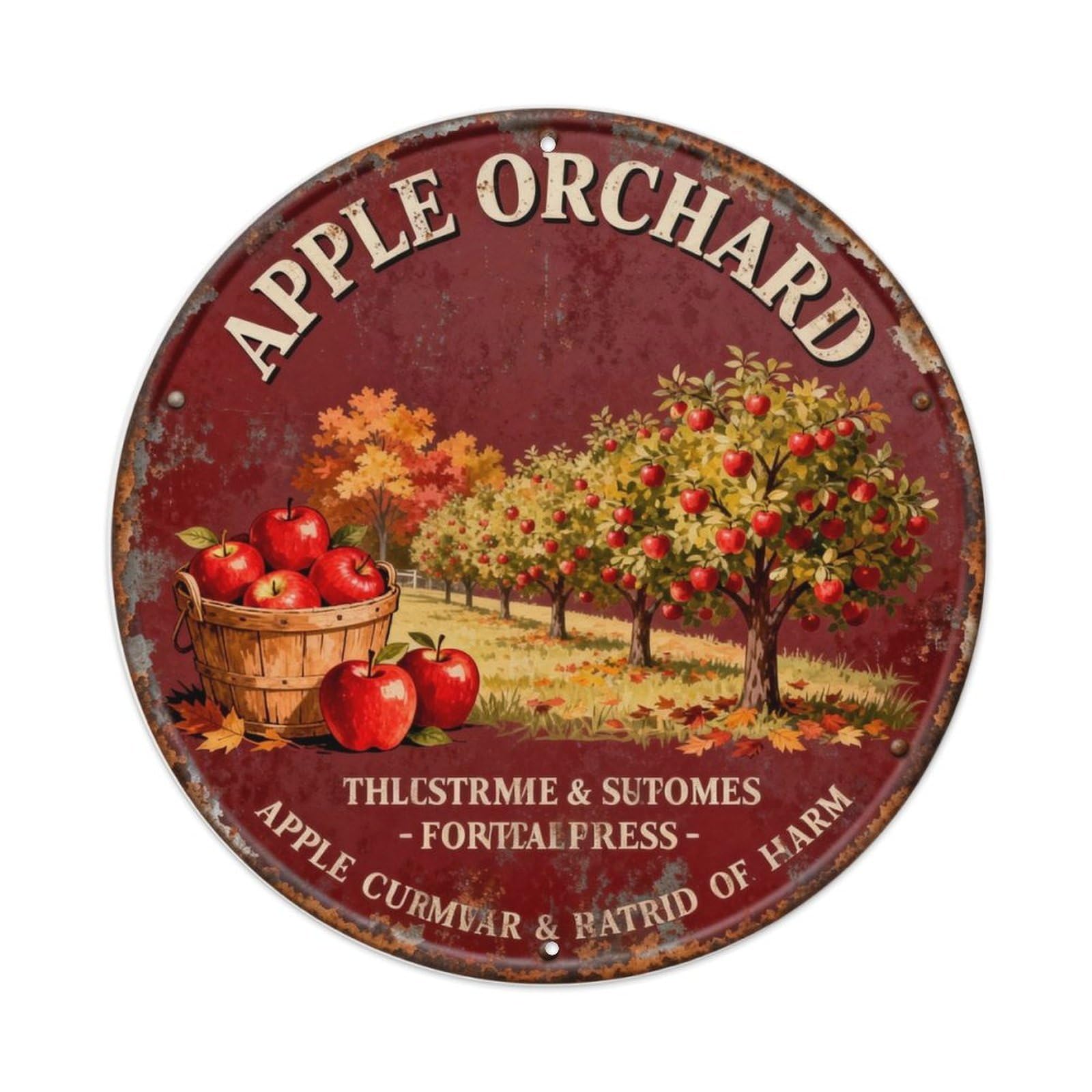 APPLE ORCHARD Metal Tin Sign Plaque