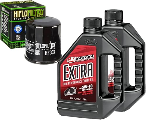 Kit de cambio de aceite y filtro compatible con Polaris Atp 500 RAD Powersports Synthetic 5W-40 2004