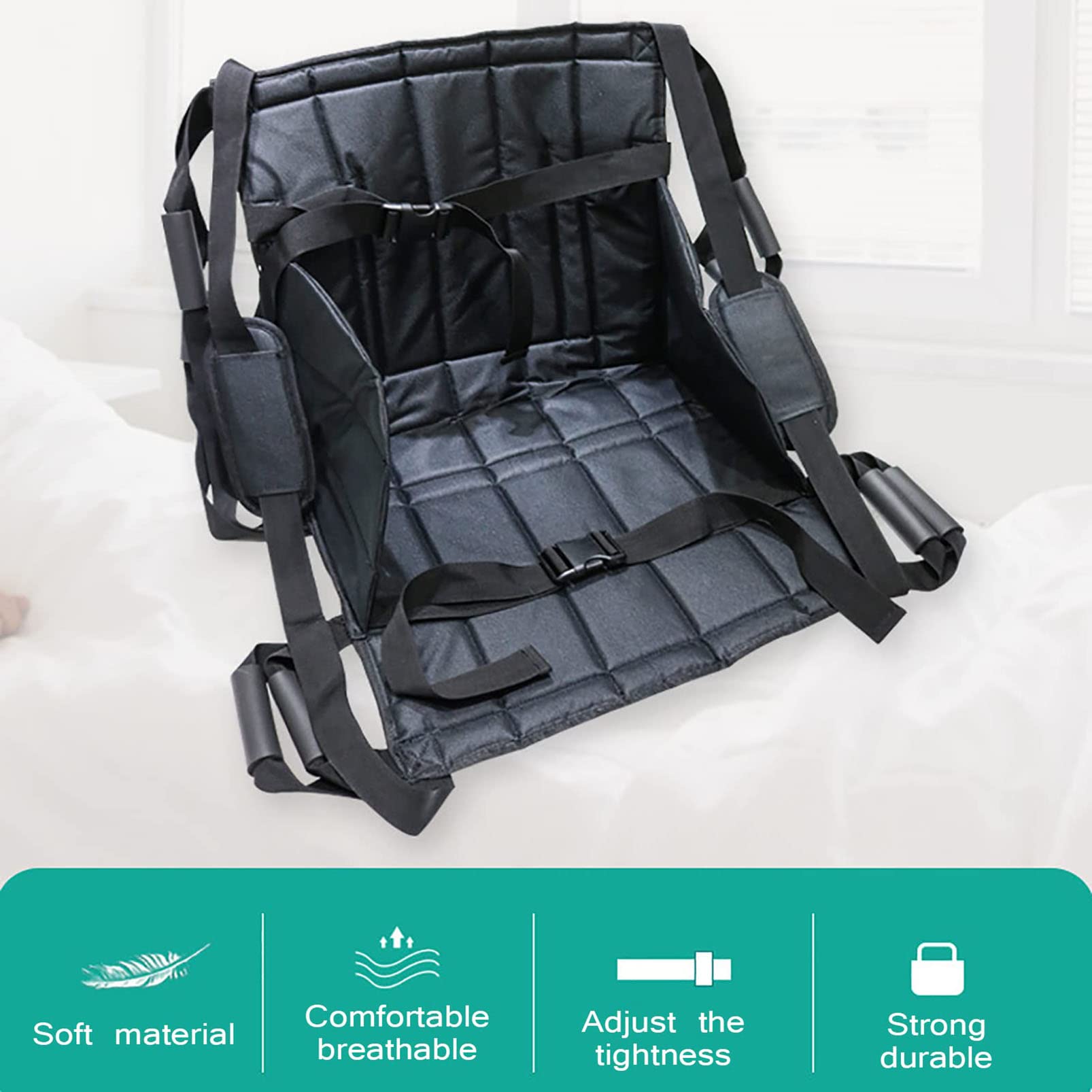 Cuscino del Sedile per trasferimento con Imbracatura Regolabile con Assi di trasferimento per Scale - Ideale per Anziani e disabili - Accessibile alle sedie a rotelle