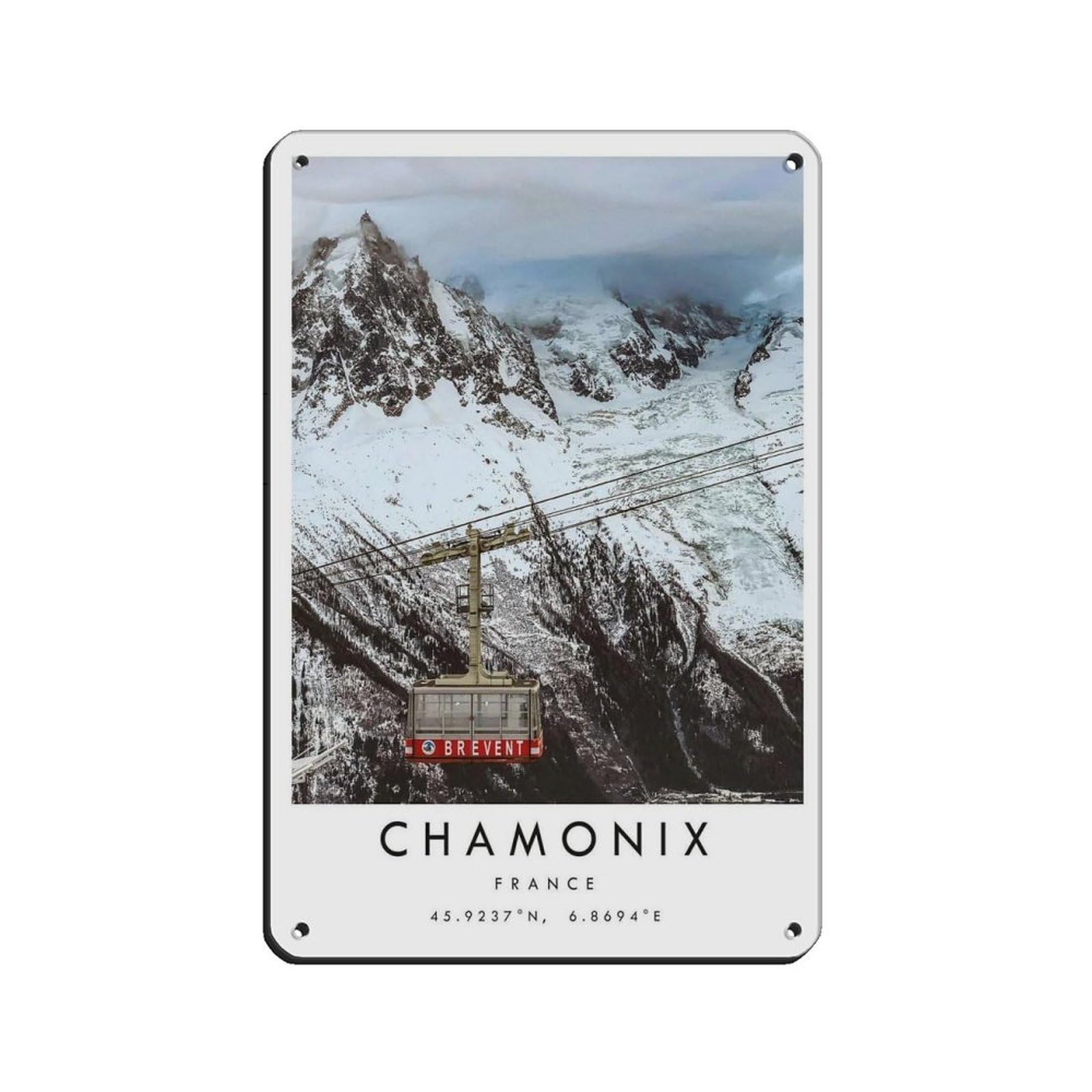 Chamonix Travel, France Poster（50） Tin Sign Vintage Metal Pub Club Cafe Bar Home Wall Art Decoration Poster Retro 8x12inch(20x30cm)