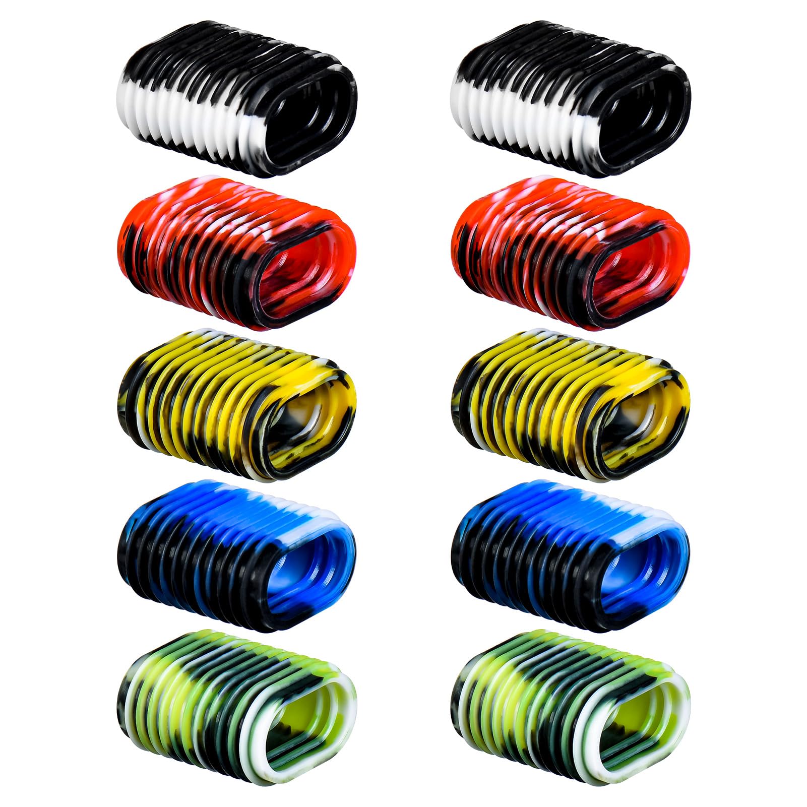 Tomotato 10pcs Fishing Reel Handle Grip Cover Non Slip Knob Sleeves for Casting or Spinnings Reel 5 Pairs in Pack 5 Colors