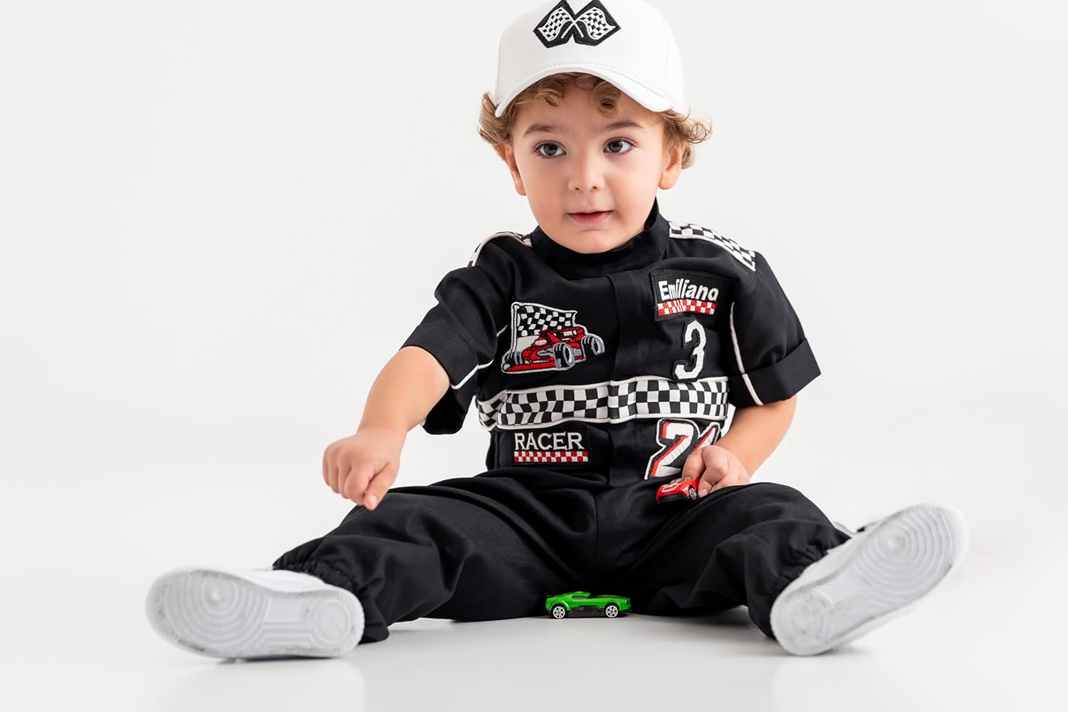 Handmade Race Car Driver Costume for Toddlers - Halloween Costume, Cars Boys Racing Outfit