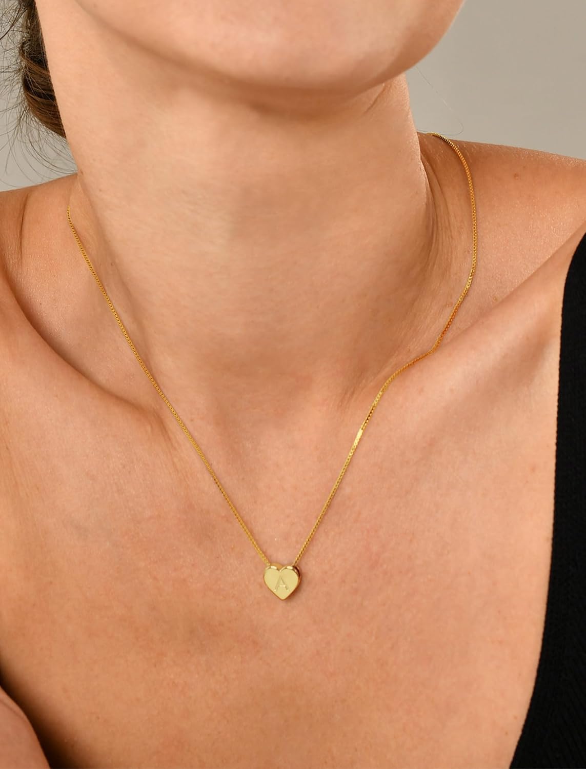 YL Initial Necklace 925 Sterling Silver Heart Letter Pendant A-Z Alphabet Cubic Zirconia Jewelry for Women - Image 3