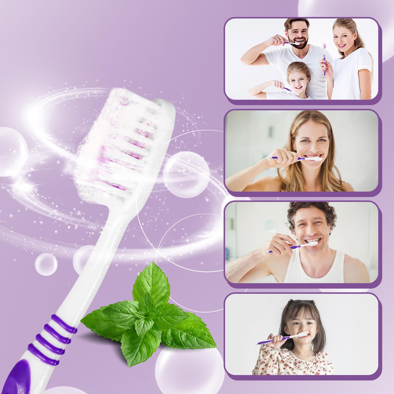 100 cepillos de dientes desechables prepegados, envueltos individualmente, cepillos de dientes prepegados, cerdas suaves, cepillo de dientes de viaje, envuelto de un solo uso para hotel, camping,