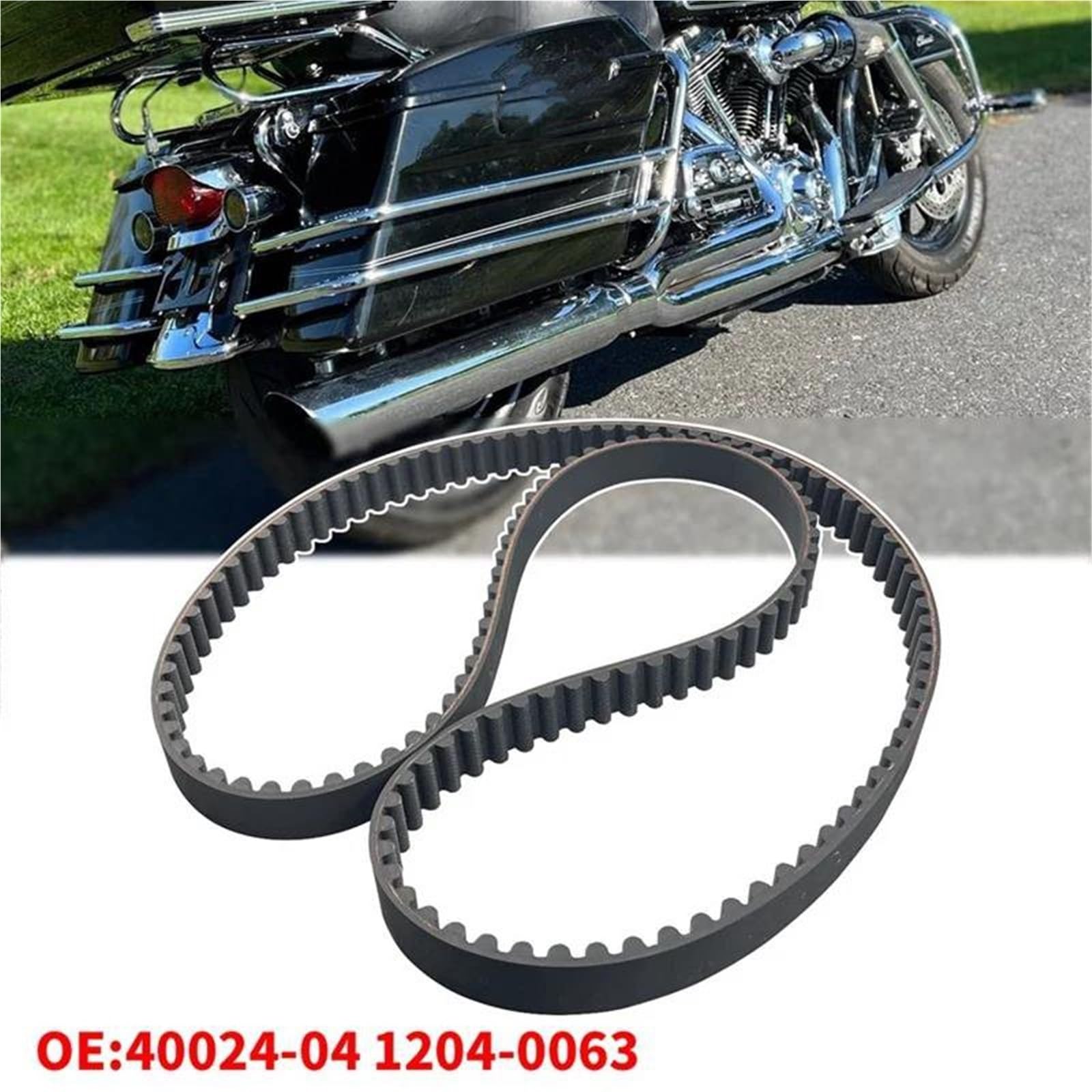 Courroie De Transmission Arrière 139T 1-1/8 Pouce pour Moto pour Electra Glide FLHT Ultra FLTR Road Glide FLHR 04-06 40024-04 1204-0063 Courroie D'entraînement Caoutchouc