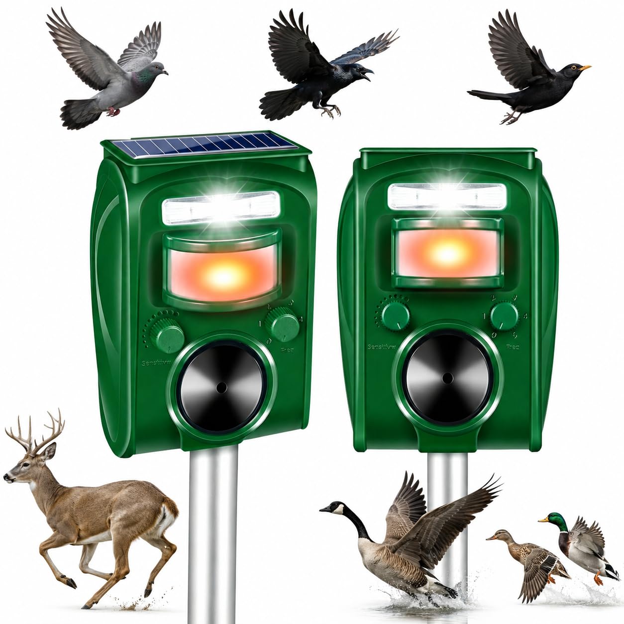 Lycxbfjia Ultrasonic Bird Repellent Device