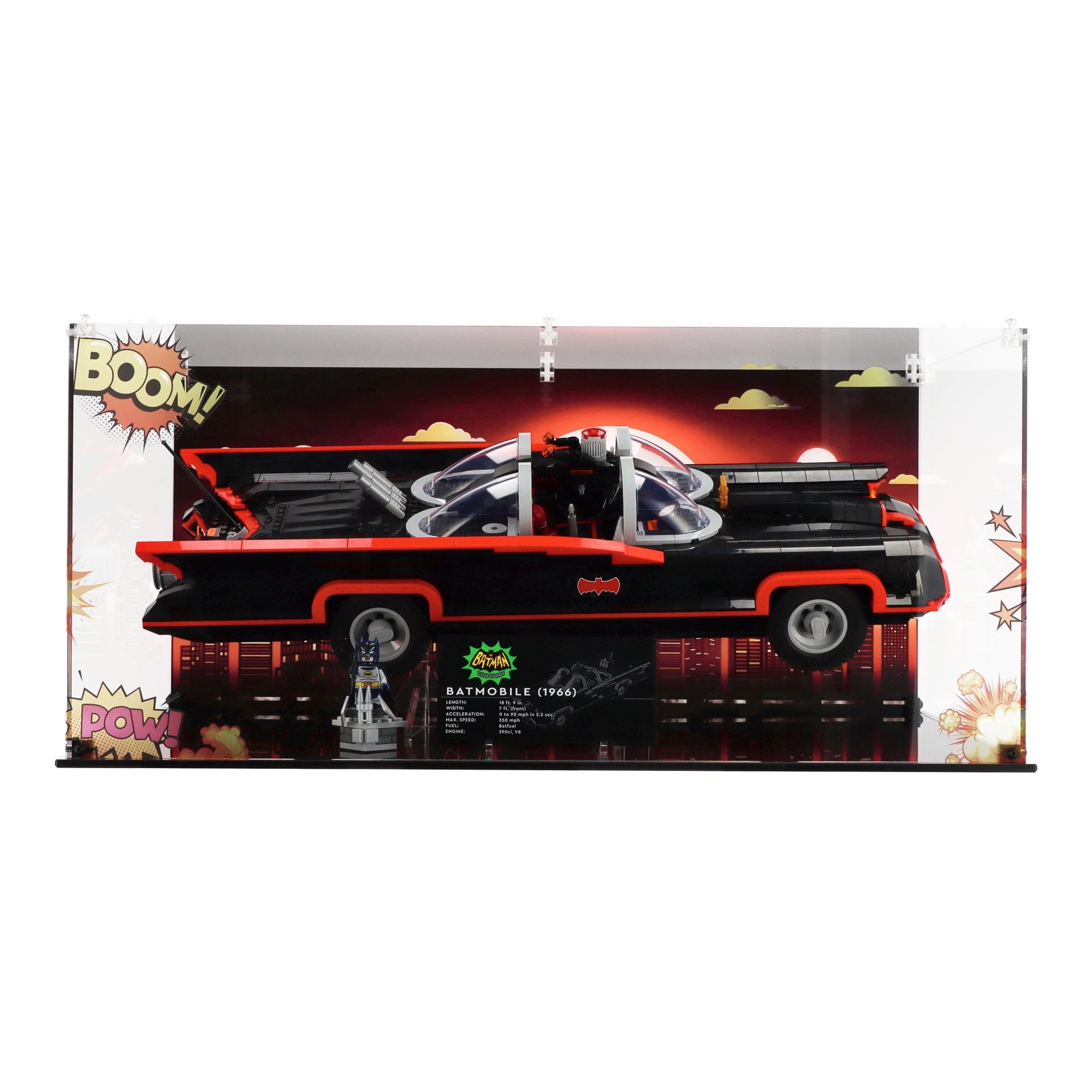 Plexico Black Display Case Compatible With Lego 76328 Batman: The Classic Tv Series Batmobile - (Special Edition)