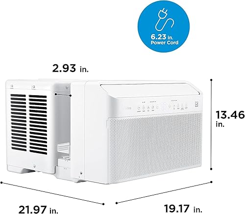 Miniatura 6 de Midea Aire acondicionado inteligente en forma de U de 12,000 BTU para ventana, enfría hasta 550 pies cuadrados, ultra silencioso, funciona con