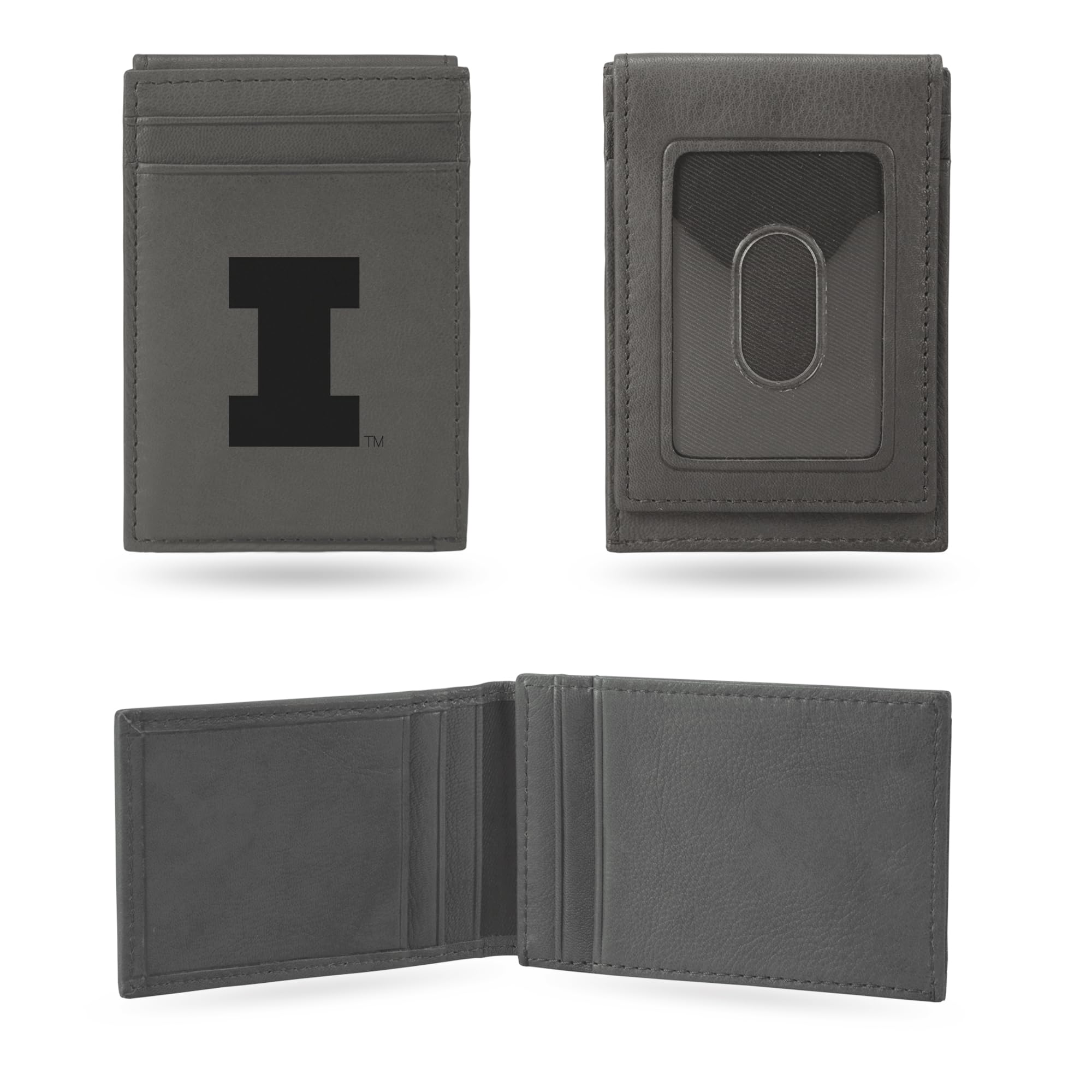 NCAA Laser Engraved Front Pocket Wallet - Compact/Comfortable/Slim