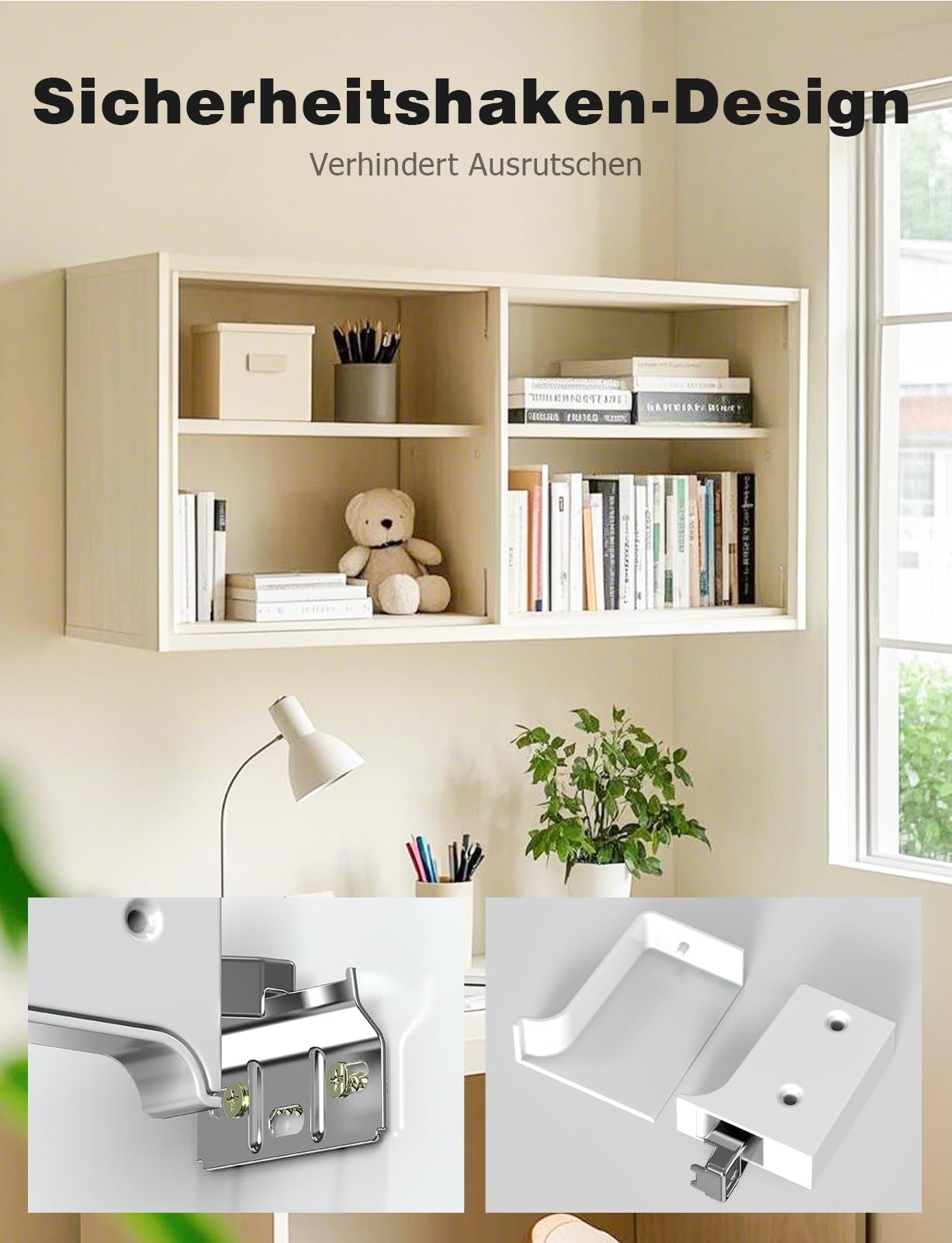 HENGBIRD Schrankaufhänger Set - 4 Stück Wandhalterung Bis 60kg Tragkraft