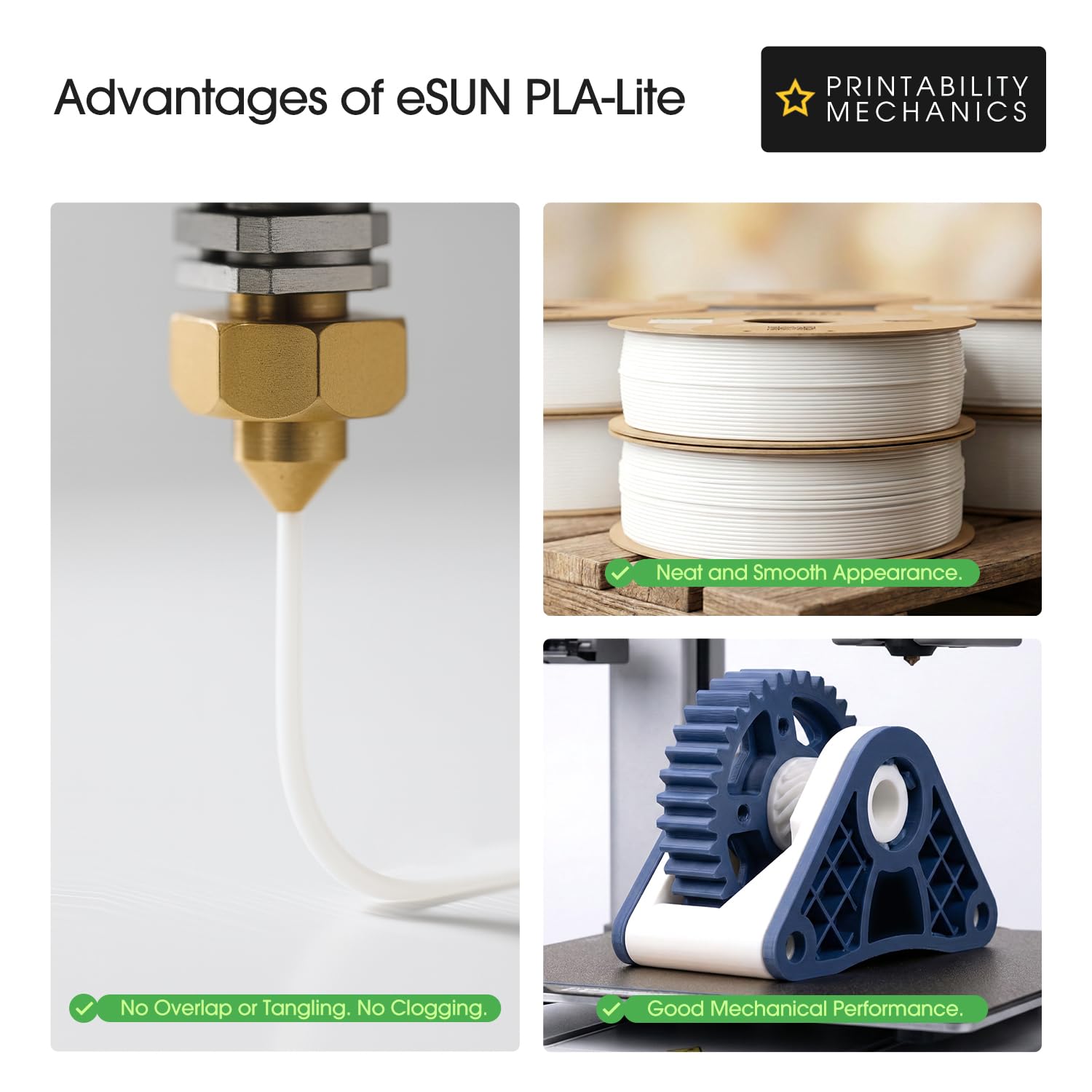 eSUN PLA Lite Filamento 1,75mm,filamento modificato4kg Rosso BluBianco Nero | Precisione dimensionale +/- 0,03 mm. Stampa fluida e veloce senza intasamenti. Materiale premium per stampanti 3D FDM.