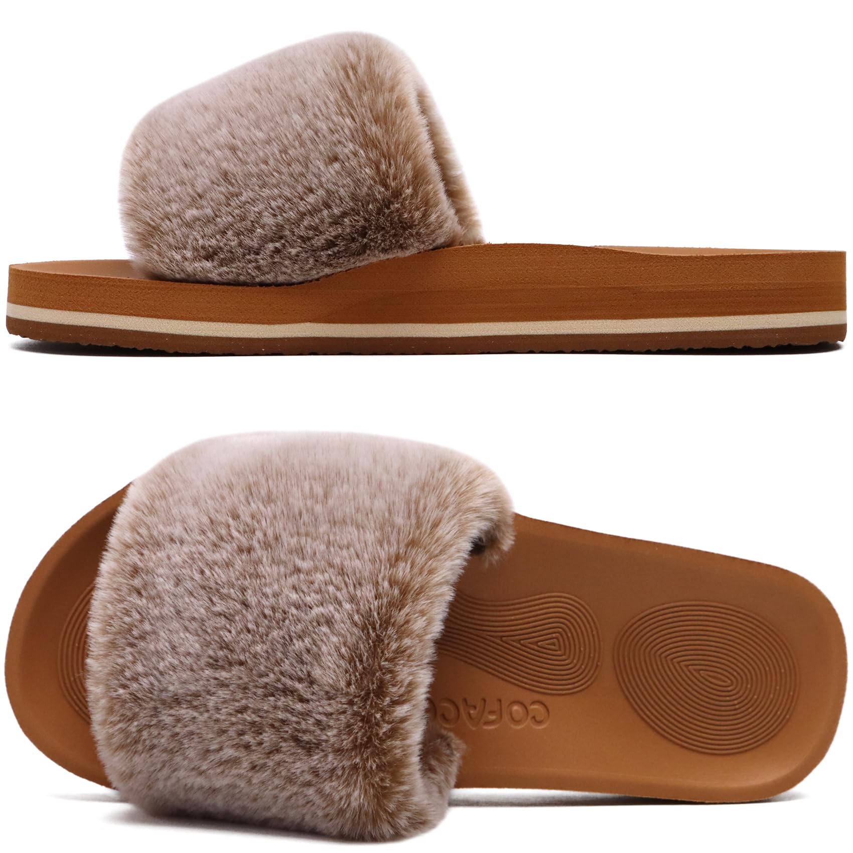 COFACE Pantofole Donna Scarpe da Casa Invernale Ciabatte Pelliccia Donne Peluche Pantofole da Interno
