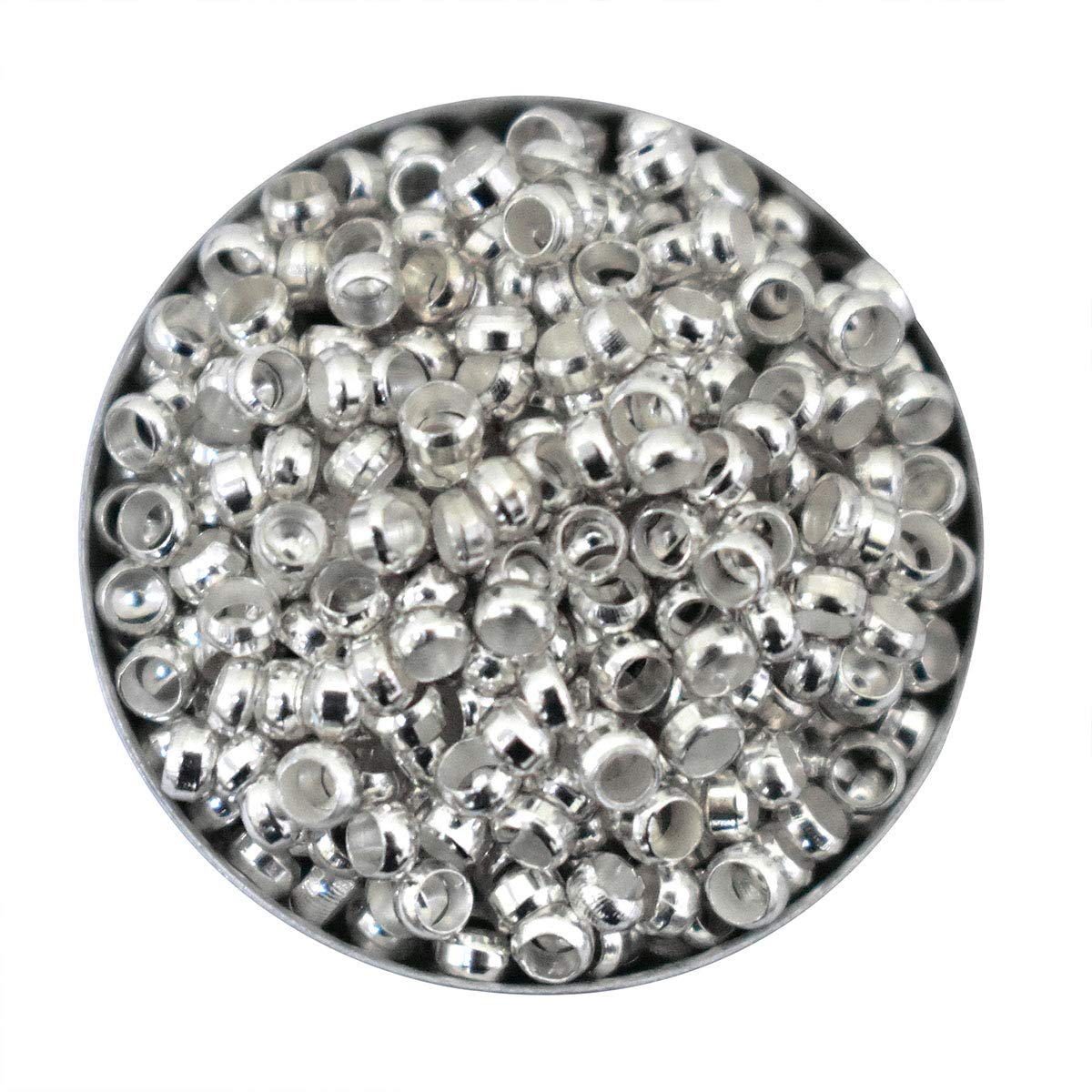 - Silver Color Crimp Beads, Raw Materials for Making Toran, Bracelet Making, Beads for Jewellery Making, Bag Decoration, Embroidery, Muthyalu Craft etc (2X3MM/ 720 Pieces)