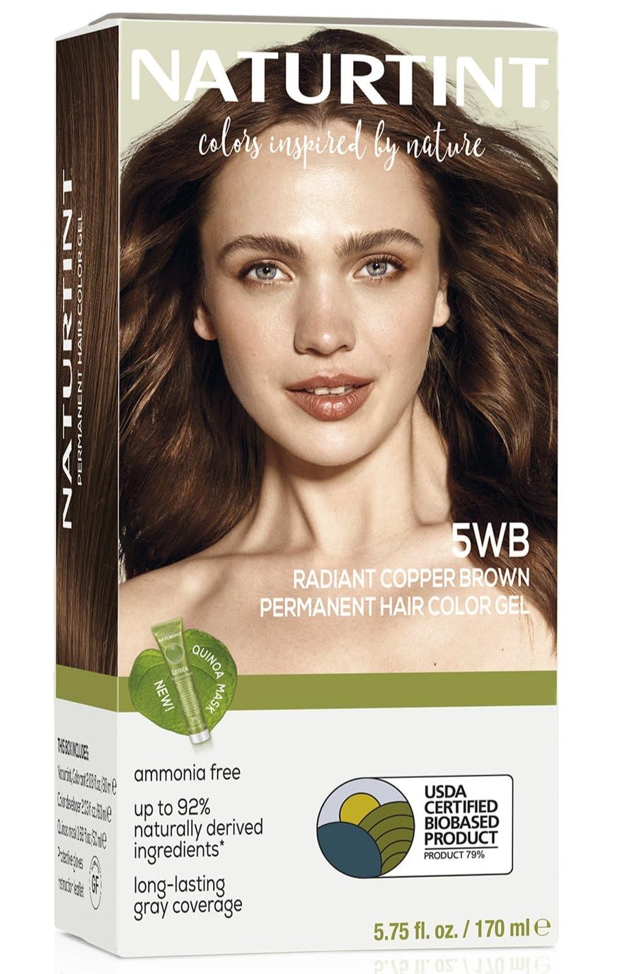 Naturtint5WB Radiant Copper Brown Permanent Hair Color (Pack of 1), Ammonia Free, Vegan, Cruelty Free, up to 100% Gray Coverage, Long Lasting Results (Packaging may vary)