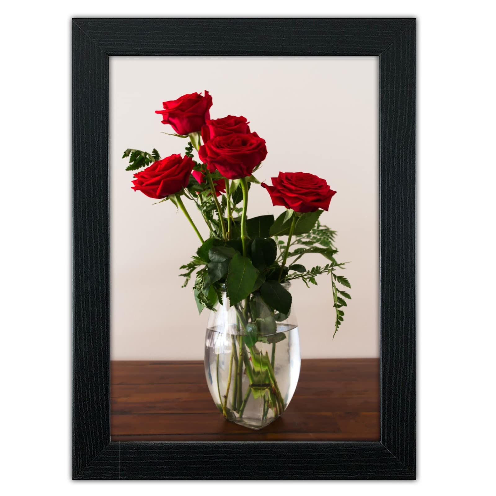 Sm Decor Black Picture Frame - Freestanding And Wall Mounted Photo Frame For Pictures Posters & Certificates (, 8X6 (20X15cm))