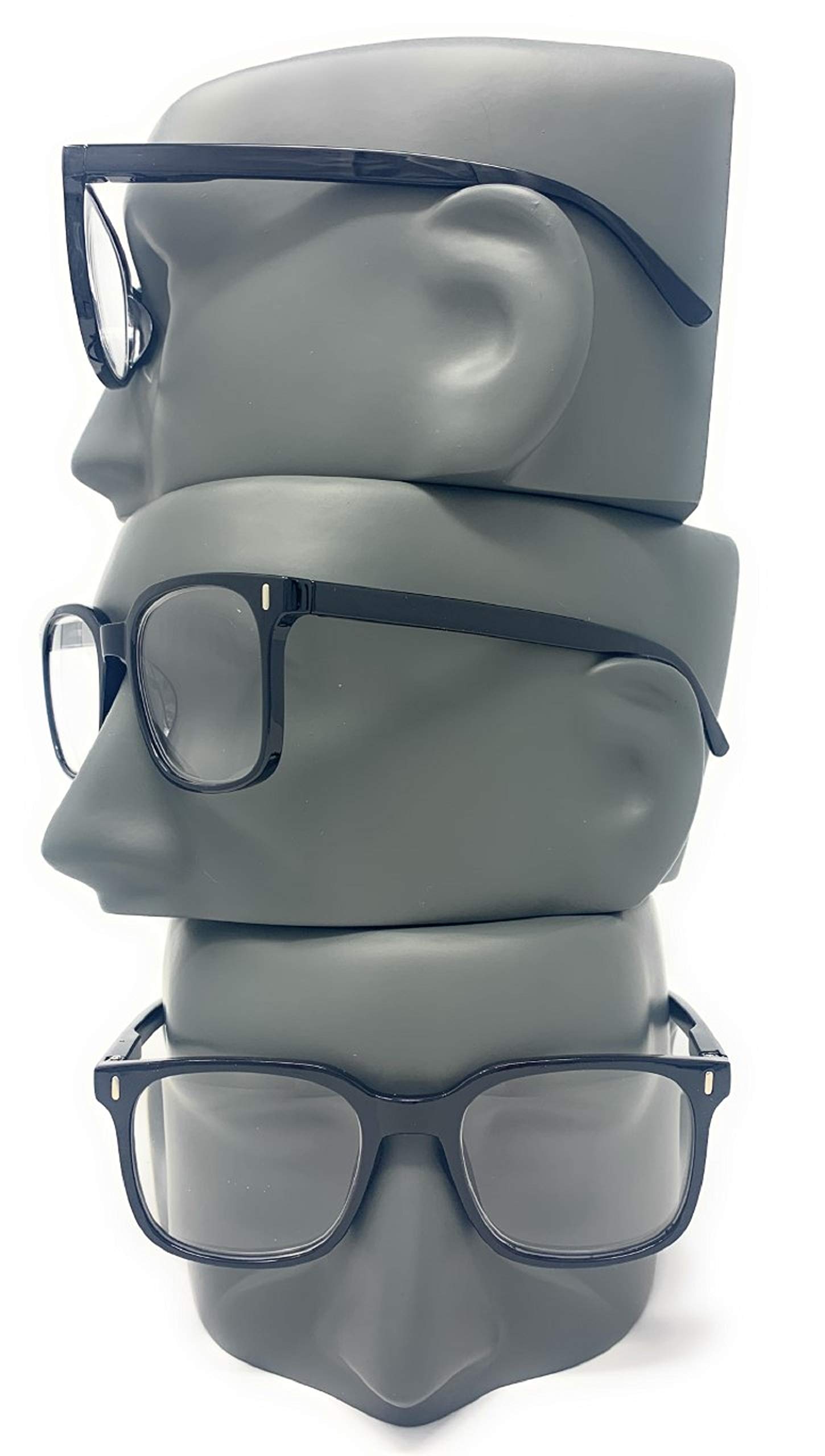 Men\'s Square Plastic Frame Classic Gray Glasses, , Da Taurus Square Gray/Clear Eyeglasses | GlassesShop main image 2