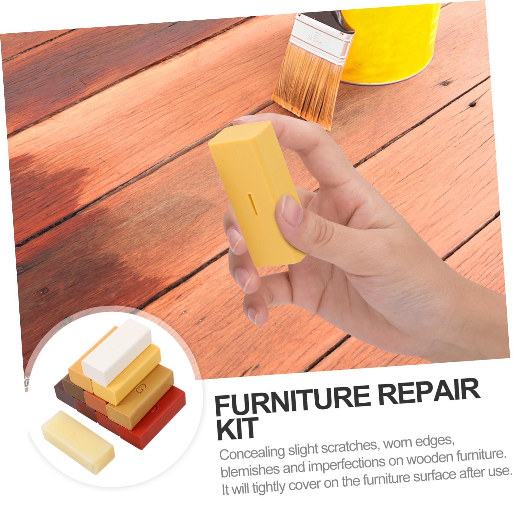 CALLARON Kit Riparazione Legno Blocchi di Cera Paraffina per Parquet Ripara Graffi e Copre Imperfezioni