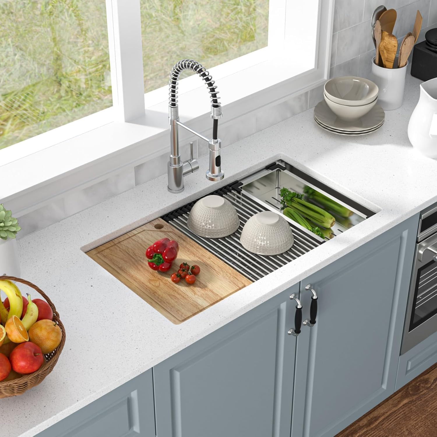 Oumuch 33 Inch Undermount Kitchen Sink - 33x19 Inch Undermount Oumuch 33 Inch Undermount Kitchen Sink - 33x19 Inch Undermount