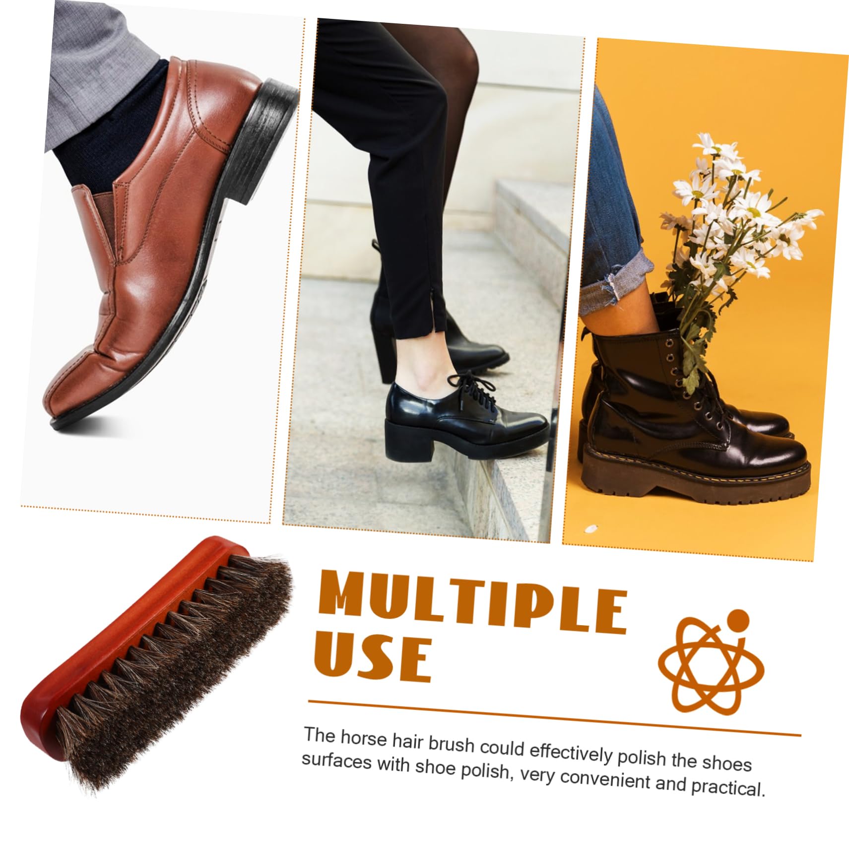 COLLBATH 5 Piezas Cepillo para los Zapatos Cepillo para Manchas de Ropa para Limpiar Zapatos Cleaning Brush Boar Bristle Brush Kit de betún para para lustrar