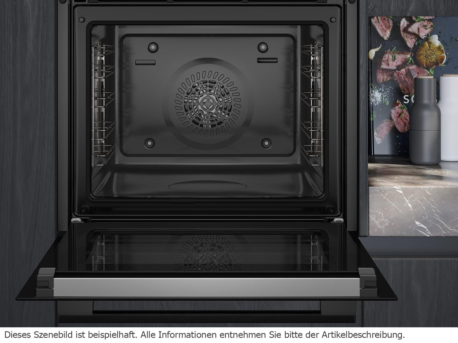 Siemens Set PQ227EA51Z Backofen Deep Black Inox HB271ABB3 + Induktionskochfeldabzug ED851BS16E