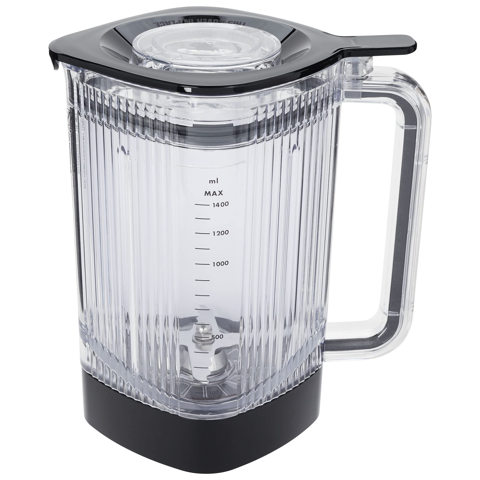 ZWILLING Enfinigy - Tarro de licuadora eléctrica de 48 onzas con cuchilla cruzada y tapa al vacío, color negro