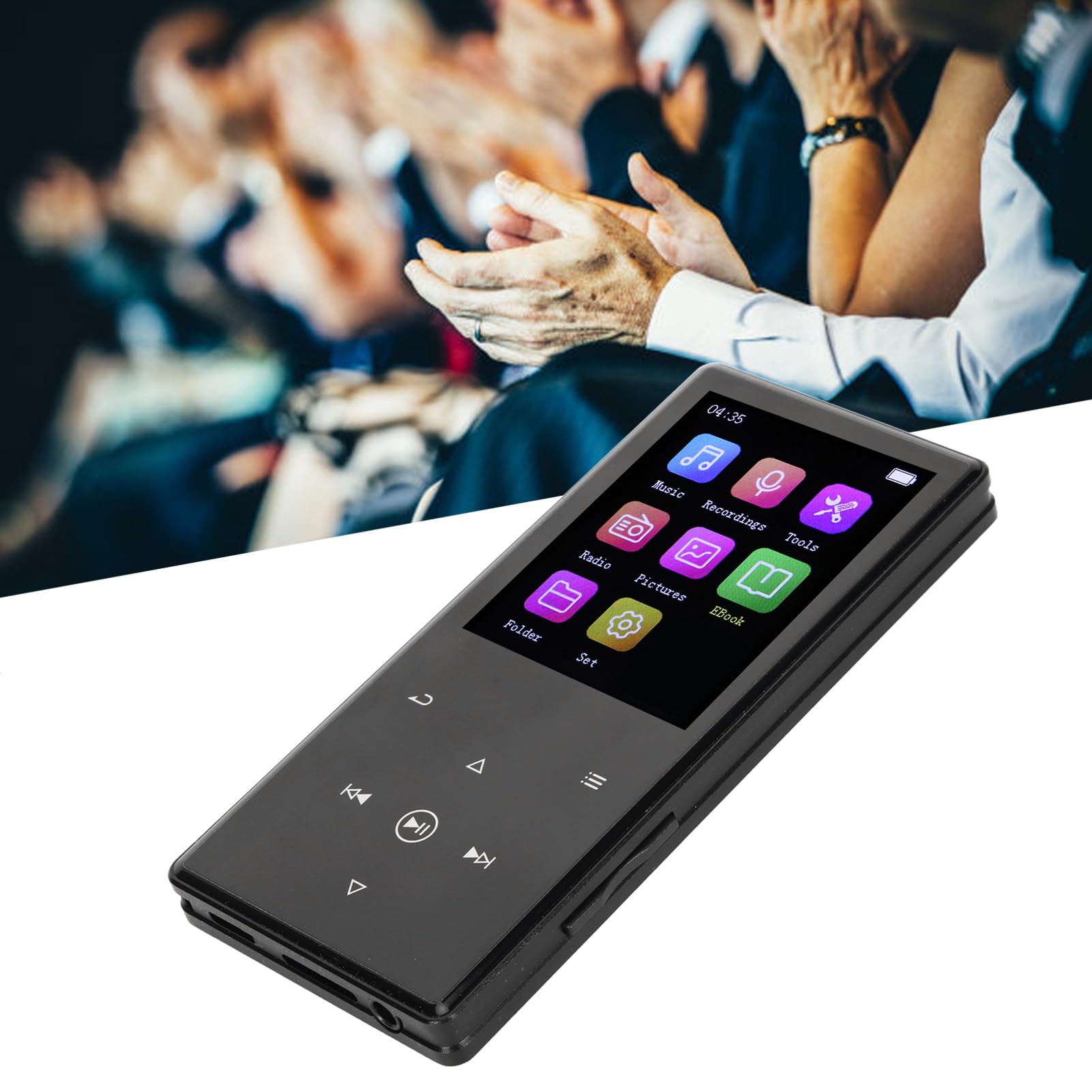 Lettore MP3 con Altoparlante, Mini Lettore Musicale HiFi Lossless Portatile MP3, Lettore Musicale Mp4 con Libri Elettrici, Radio FM, Sveglia (32GB)