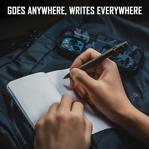 Miniatura 9 de KeyUnity KP03ST Bolt Action Pen with Clip, Titanium Alloy EDC Pocket Pen Retractable Metal Ballpoint Pen for Everyday Carry