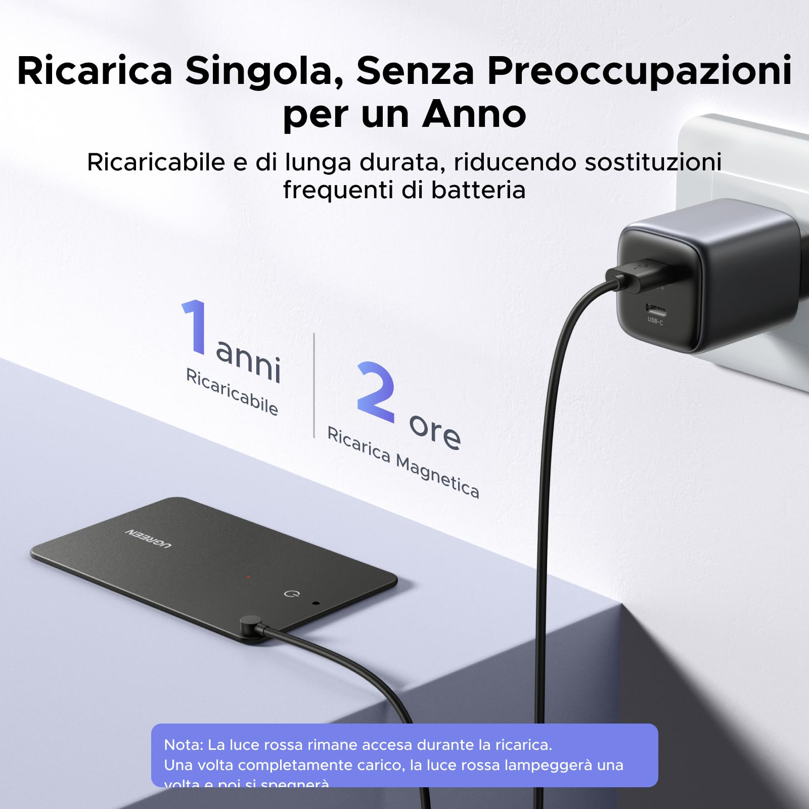 UGREEN Smart Finder Tag Bluetooth Tracker Samsung Ultra Sottile 1,7 mm IP68 Impermeabile Compatibile SmartThings