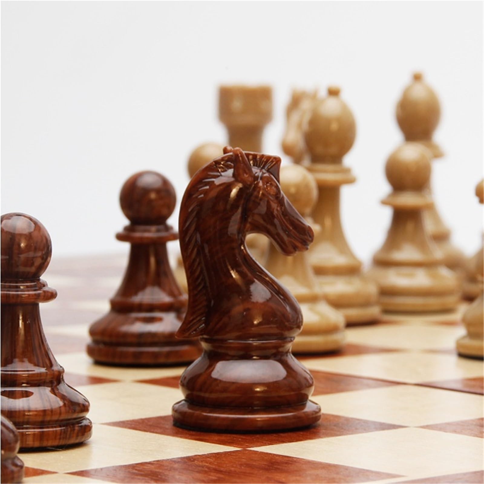Grand Jeu d'échecs Pliant 2 en 1 Imitation Acrylique échecs