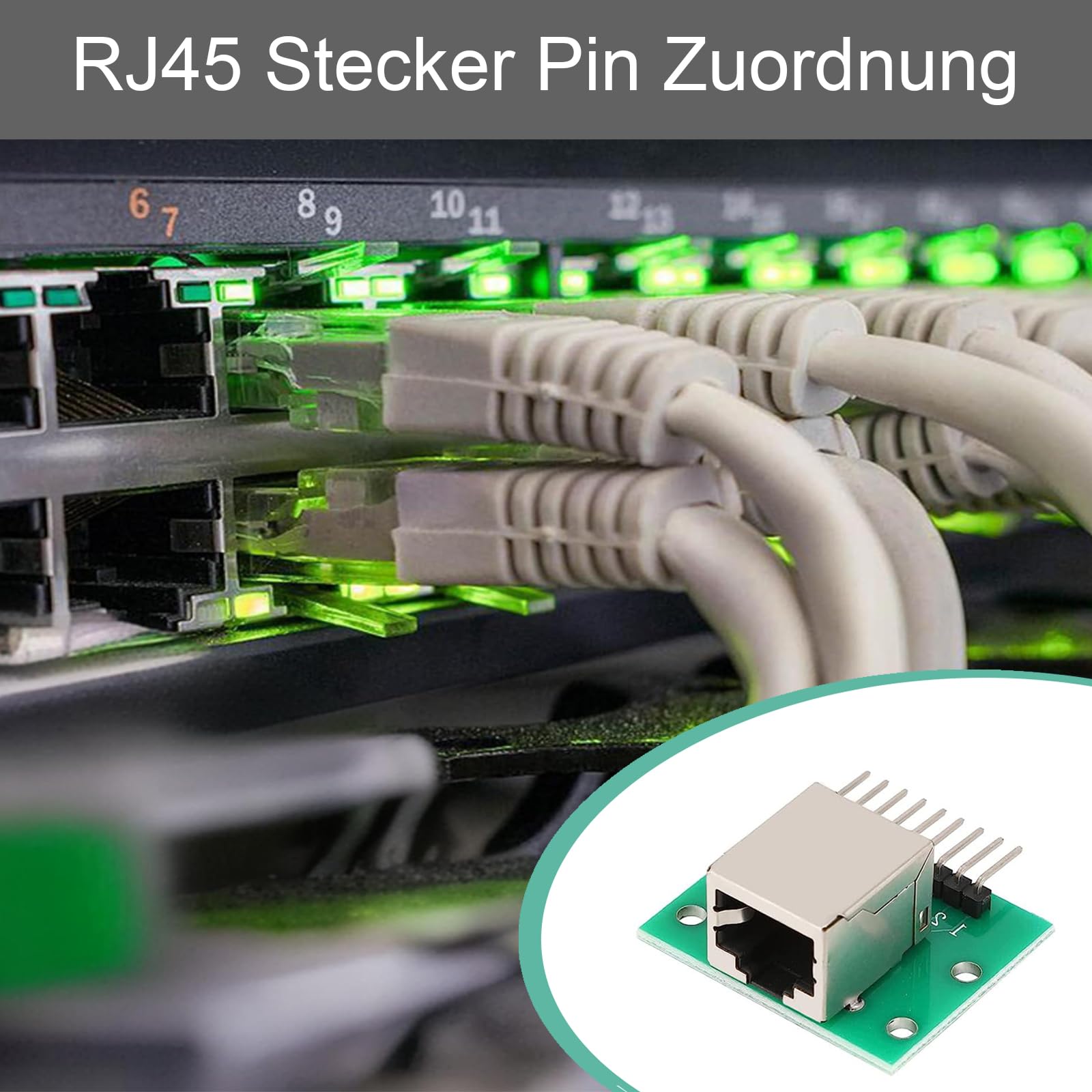 GERUI 7 sztuk wtyków RJ45 Breakout Board 8-pin Headers