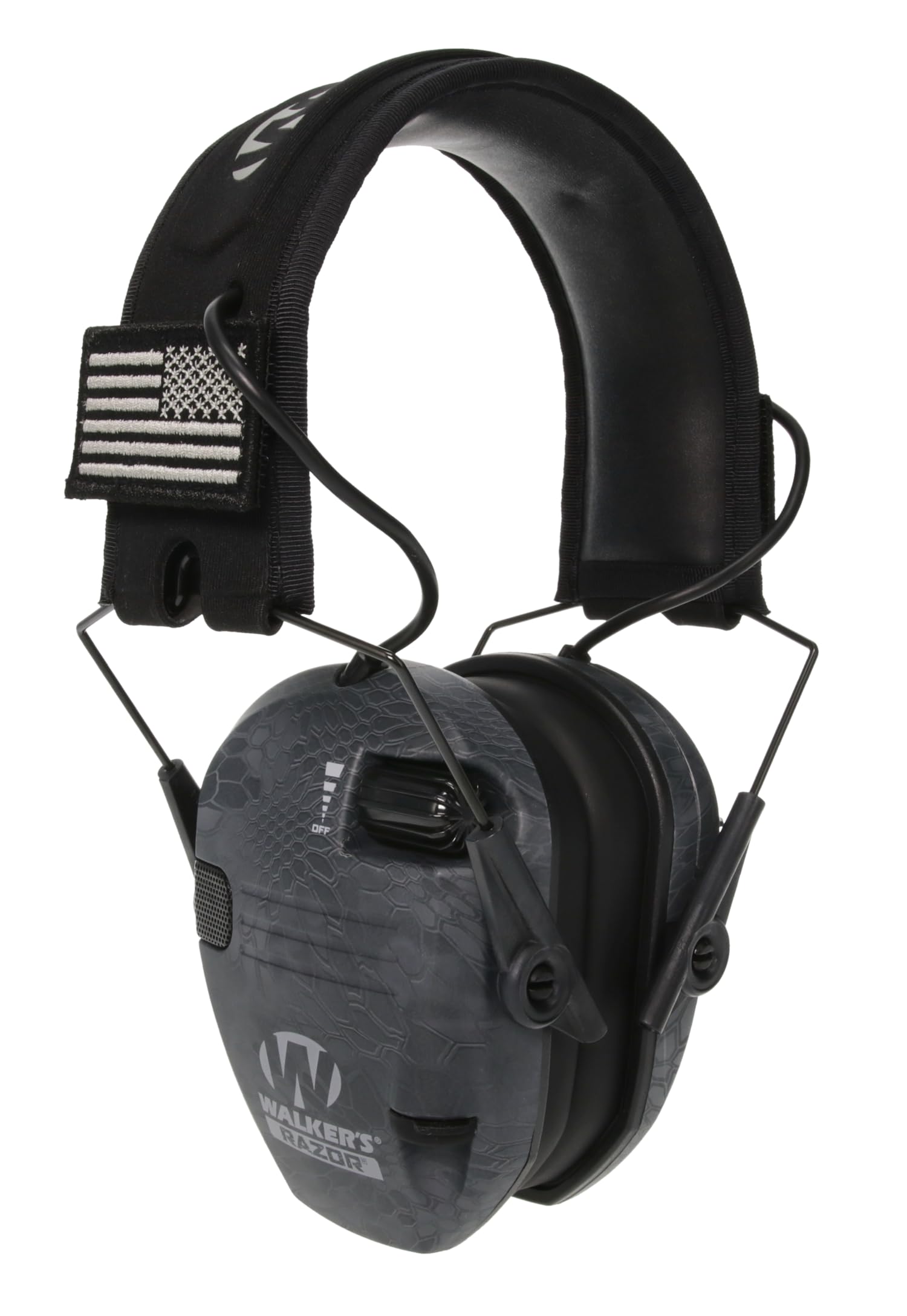 Walker's Razor Patriot Elektronischer Muff – Kryptek | Flaches Design, omnidirektionale Mikrofone