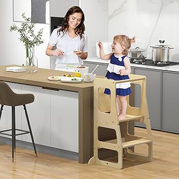 Costway In Toddler VEVOR Tower Step Stool, 3-Level Height