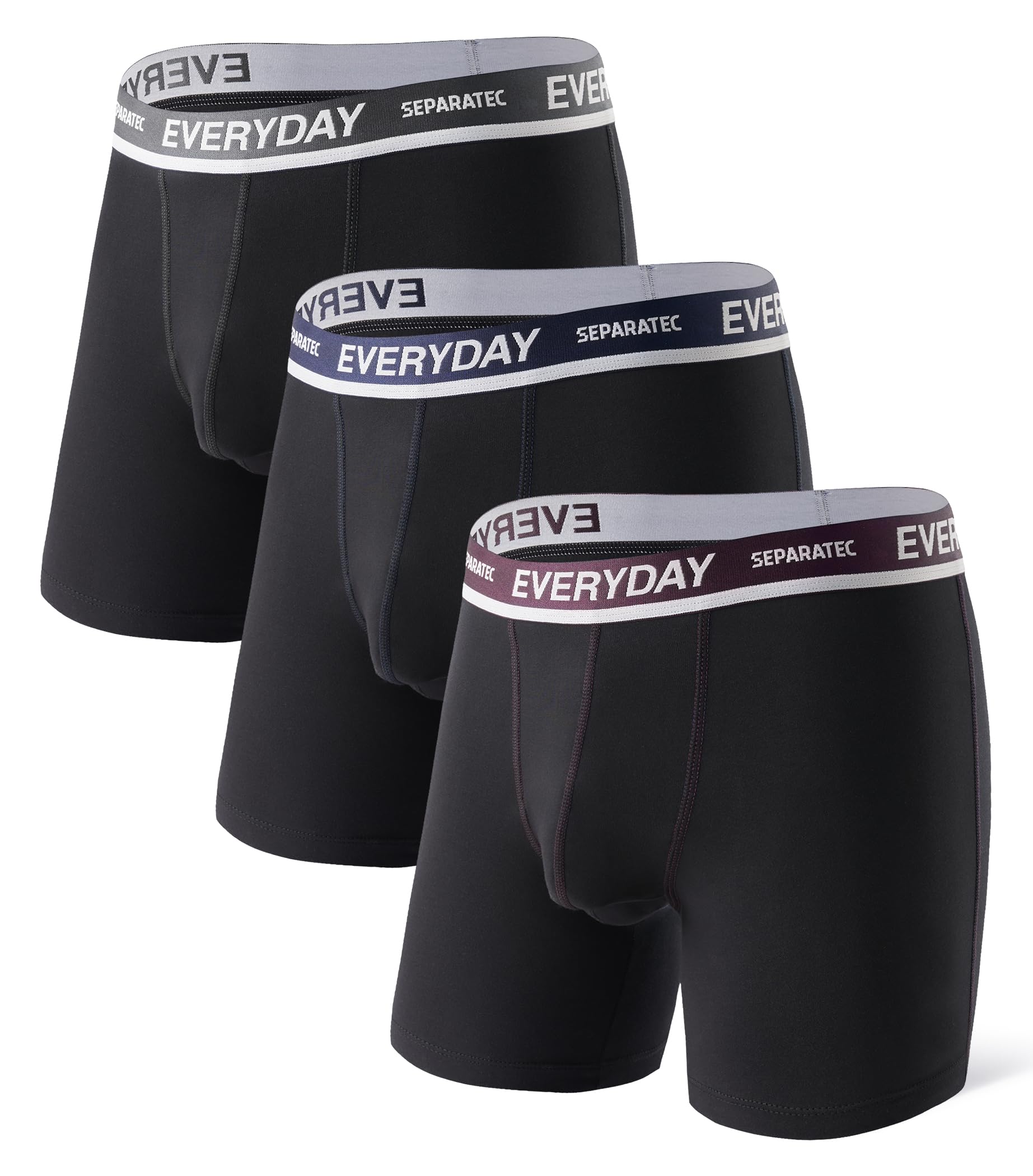 SeparatecCotton Dual Pouch Men's Underwear Comfortable Soft Breathable Everyday Boxer Briefs for men 7 Pack