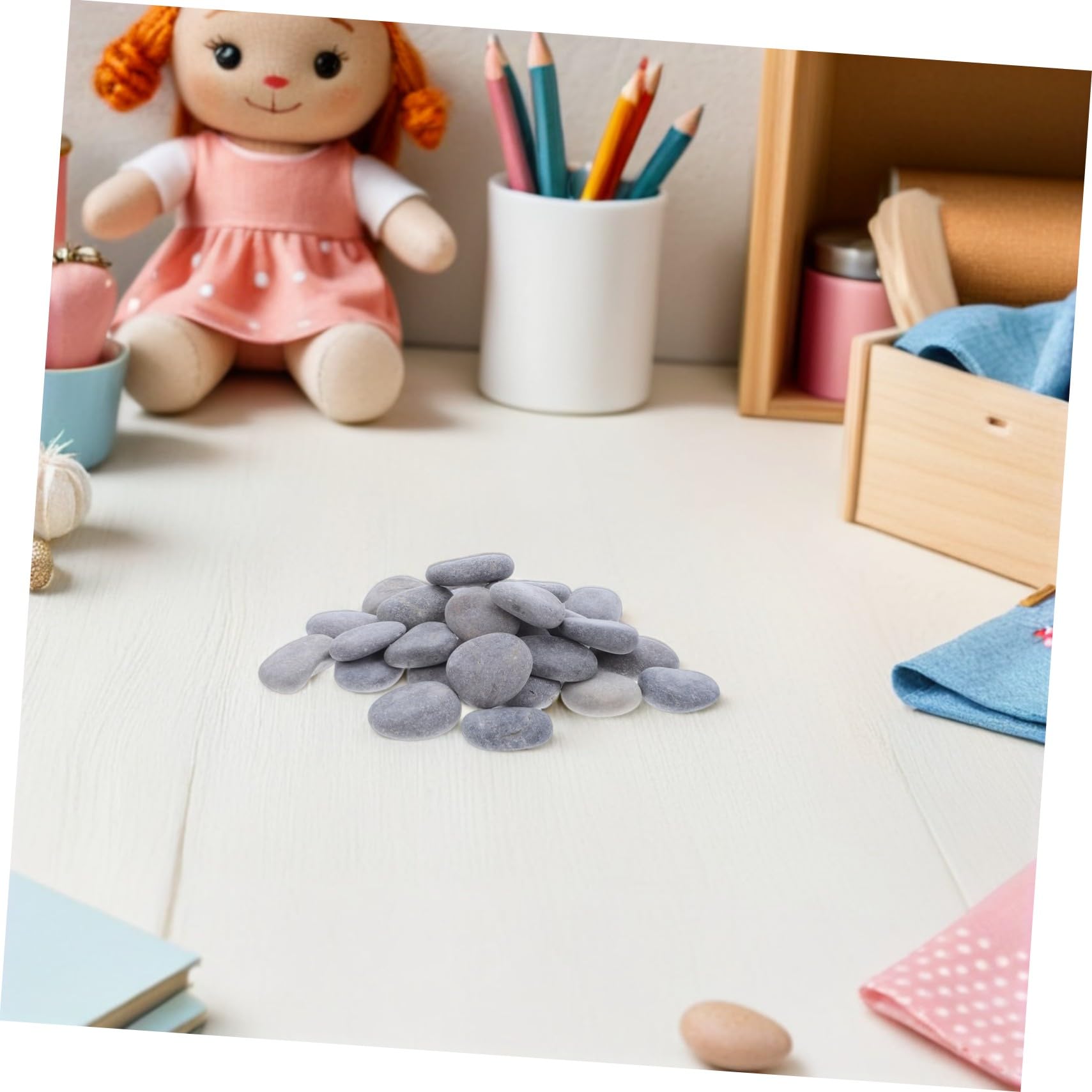 Outanaya 50 Sztuk malowany kamień materiały malarskie Do okrągły Pebbles dekoracje farba malowanie skał i kamieni ręcznie malowane skały DIY polerowanie kamyków rysowanie malowanych kamieni