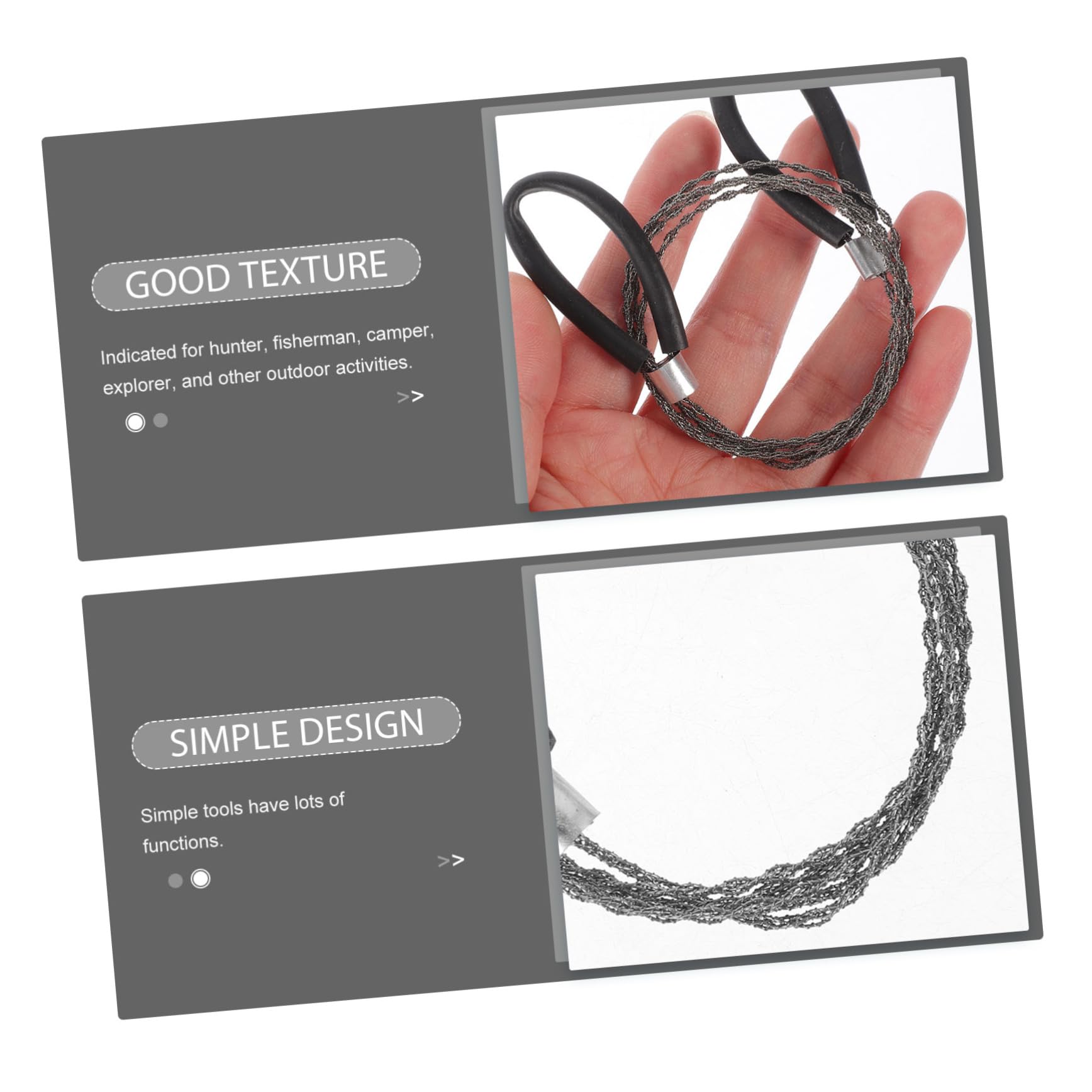 GANAZONO Survival Gear 2pcs Wire Saws for Outdoor Use Emergency Survival Wire Saws Pocket Chainsaw