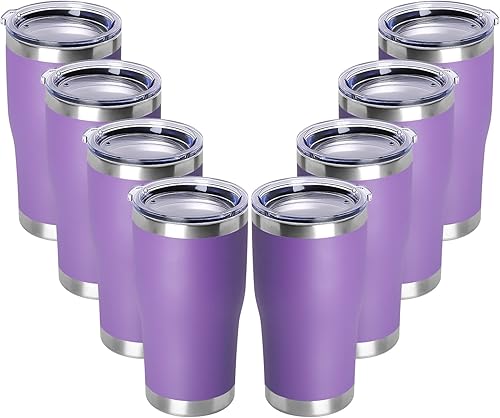 Miniatura 63 de DOMICARE vaso de doble pared con aislamiento al vacío, 20 onzas, con tapa, vaso de viaje de acero inoxidable, vaso de café con recubrimiento